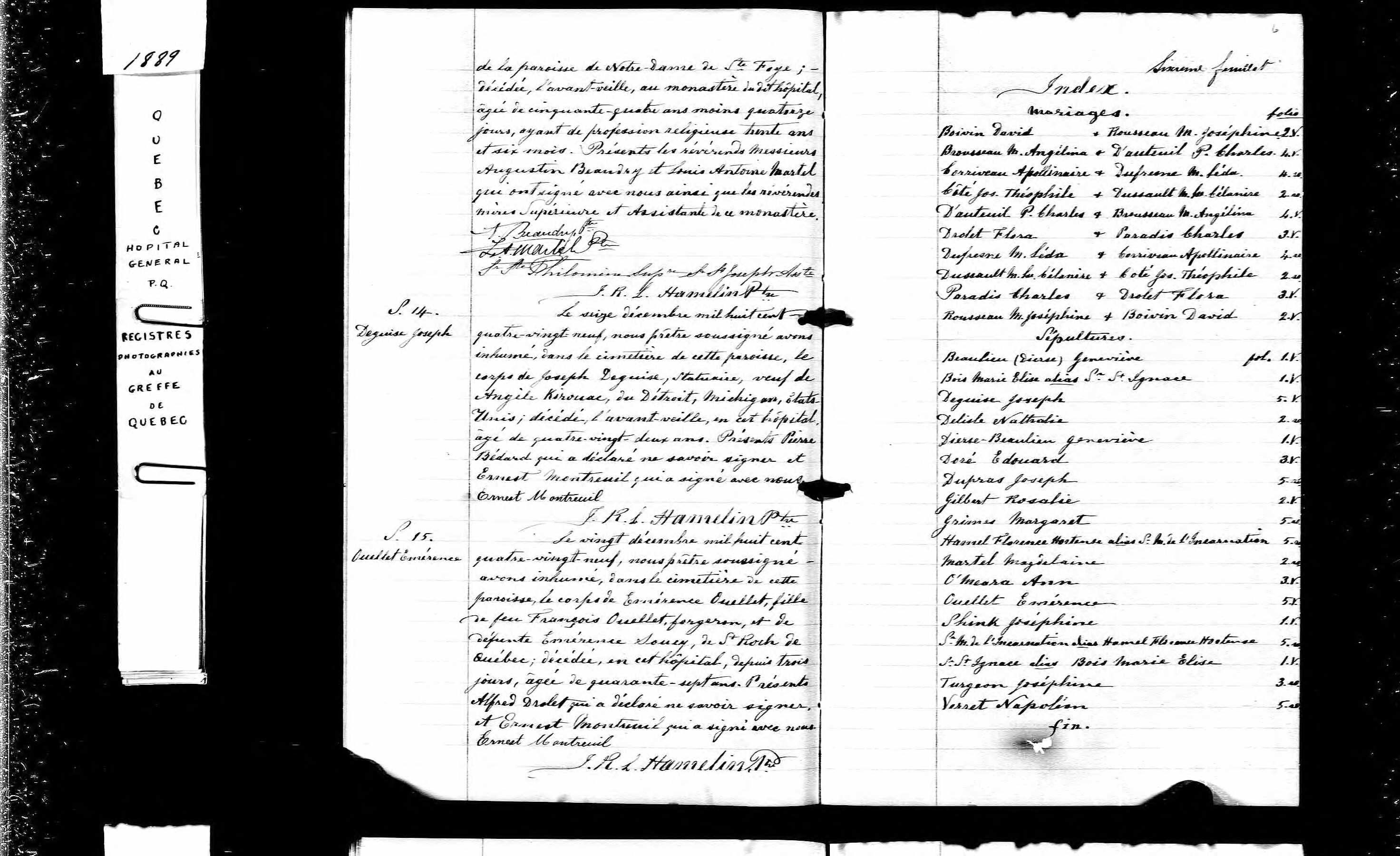 Acte de sépulture