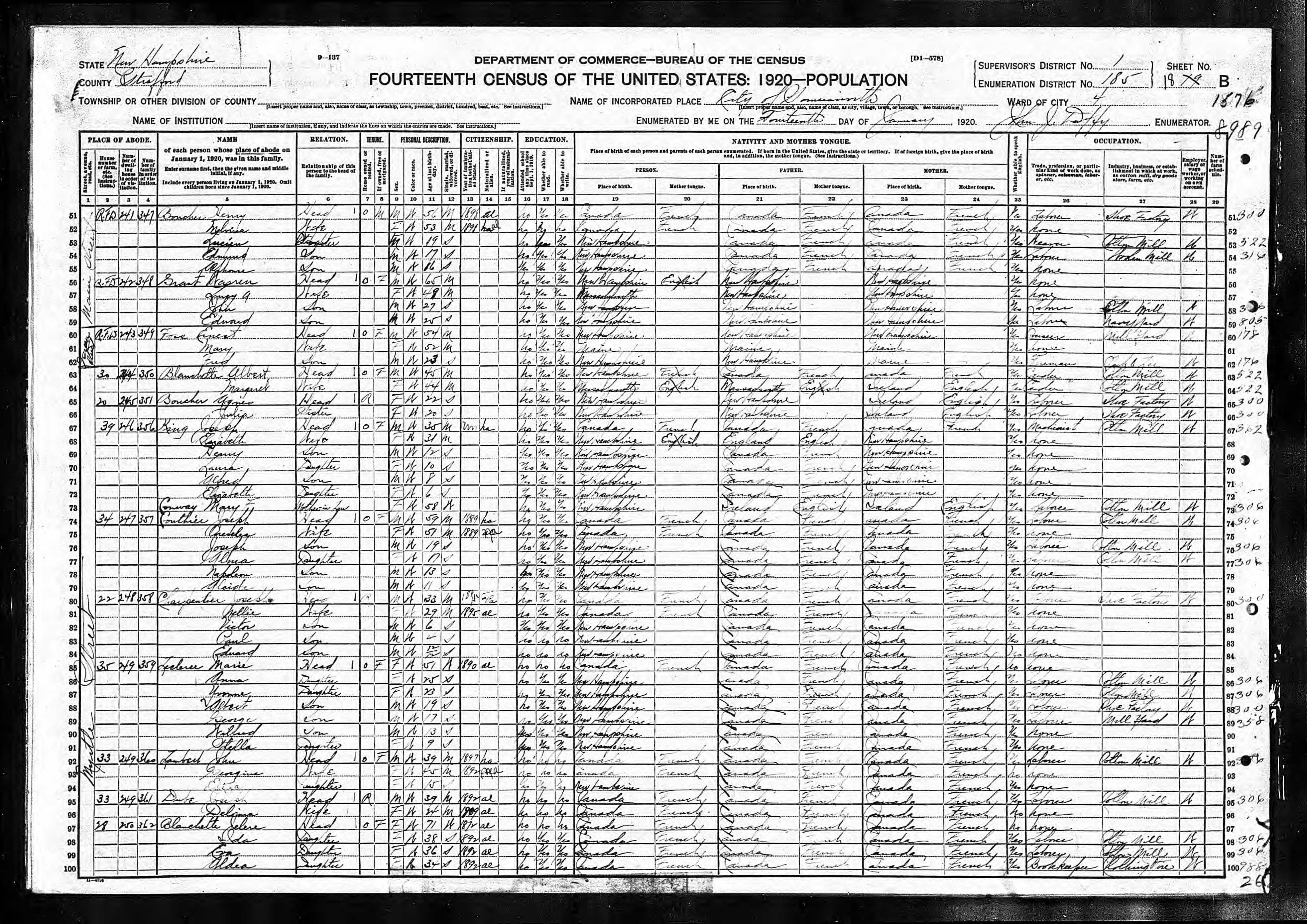 Recensement fédéral américain 1920