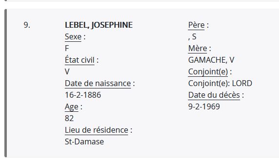 Mention du décès