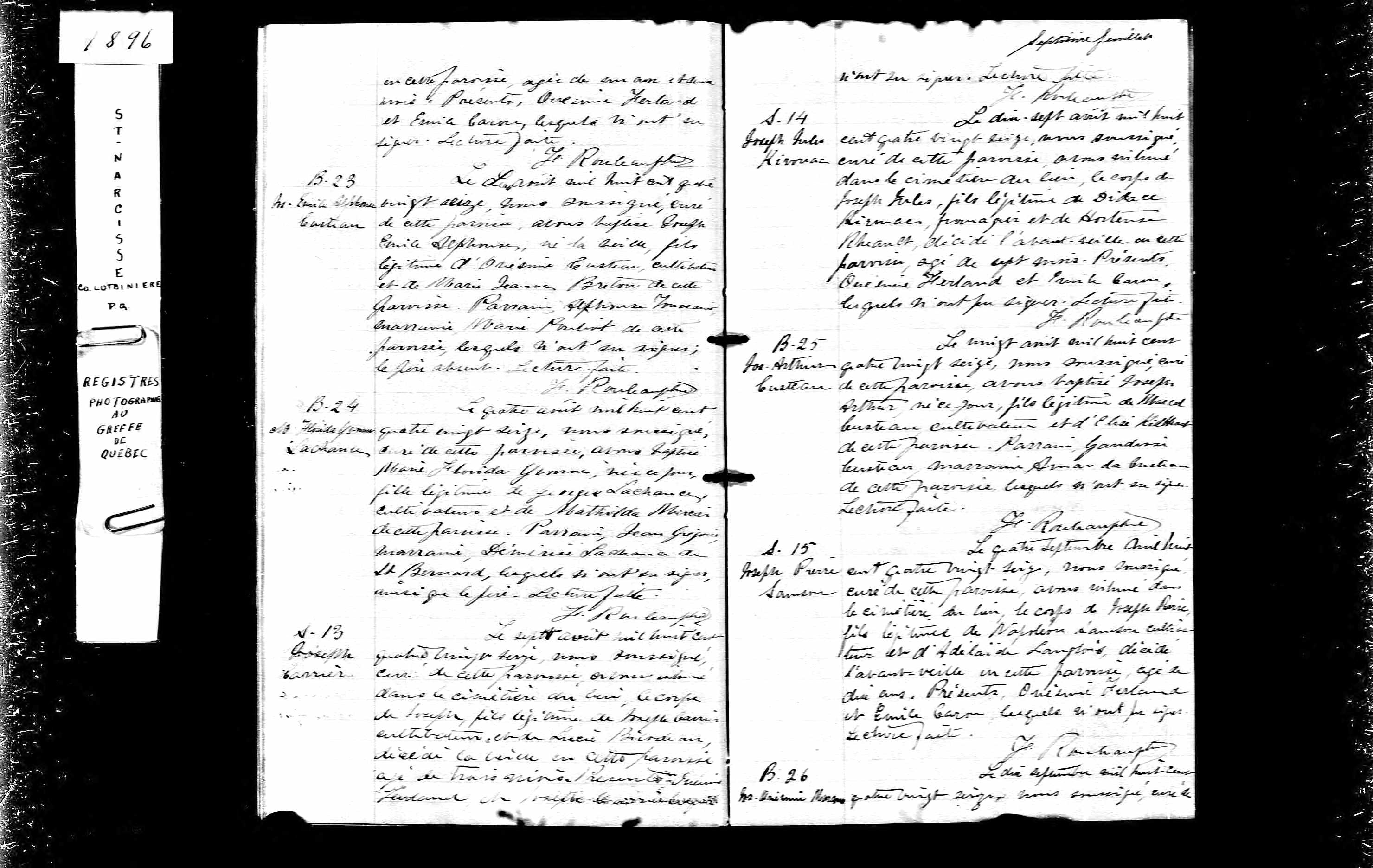 Acte de sépulture