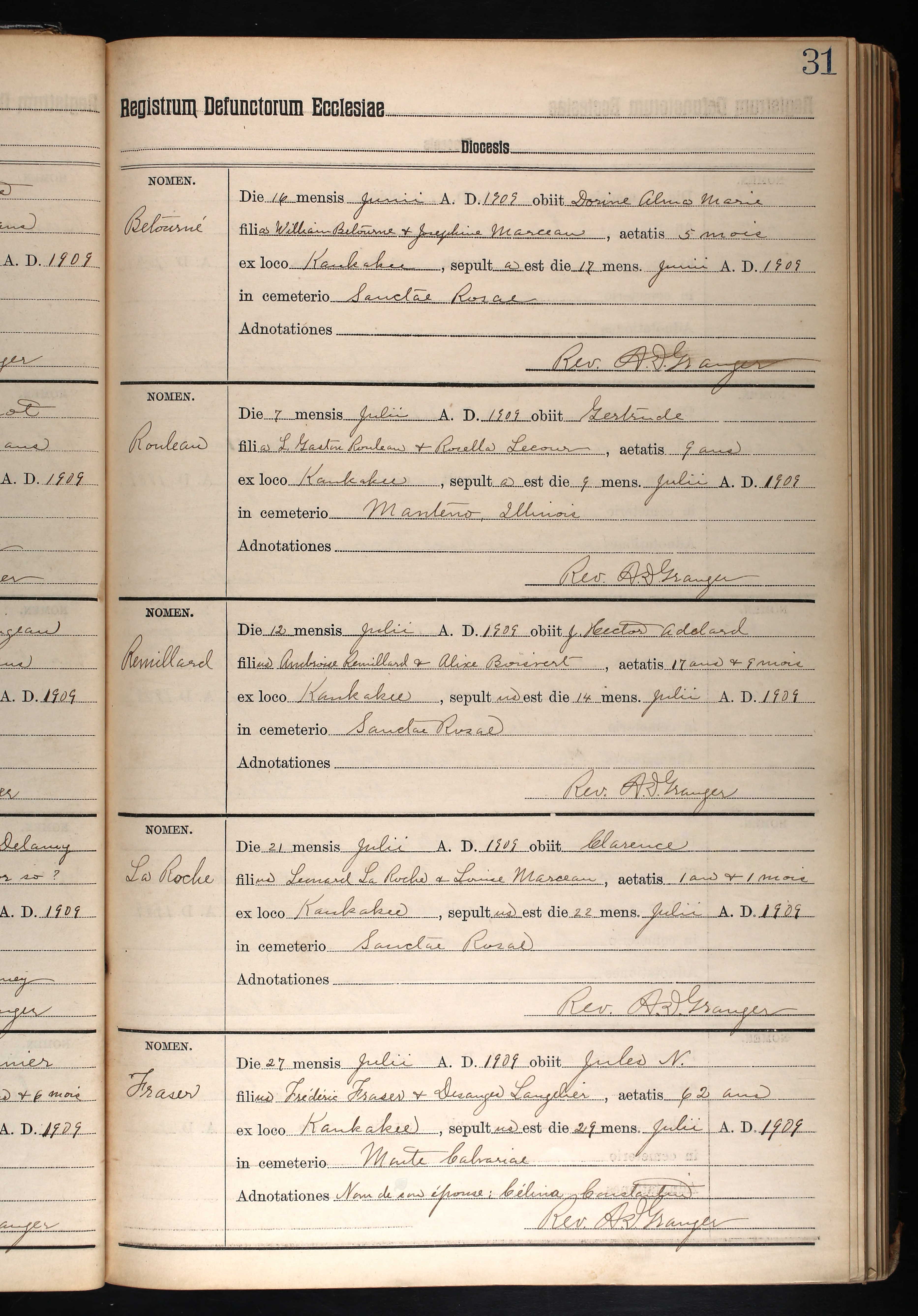 Acte de sépulture