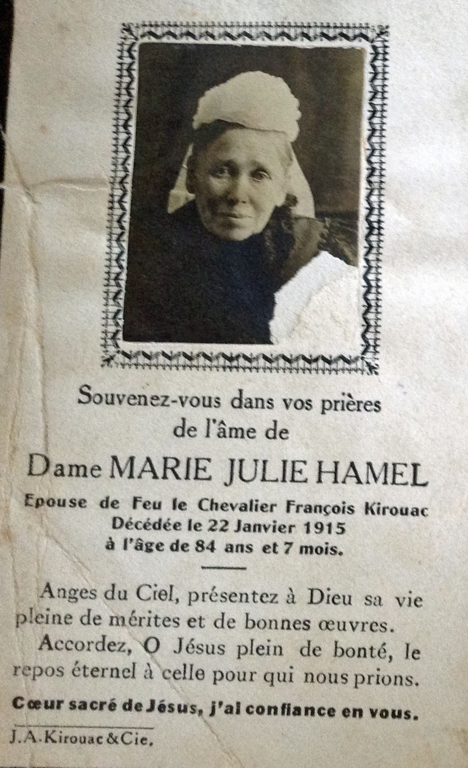 Carte mortuaire Carte mortuaire