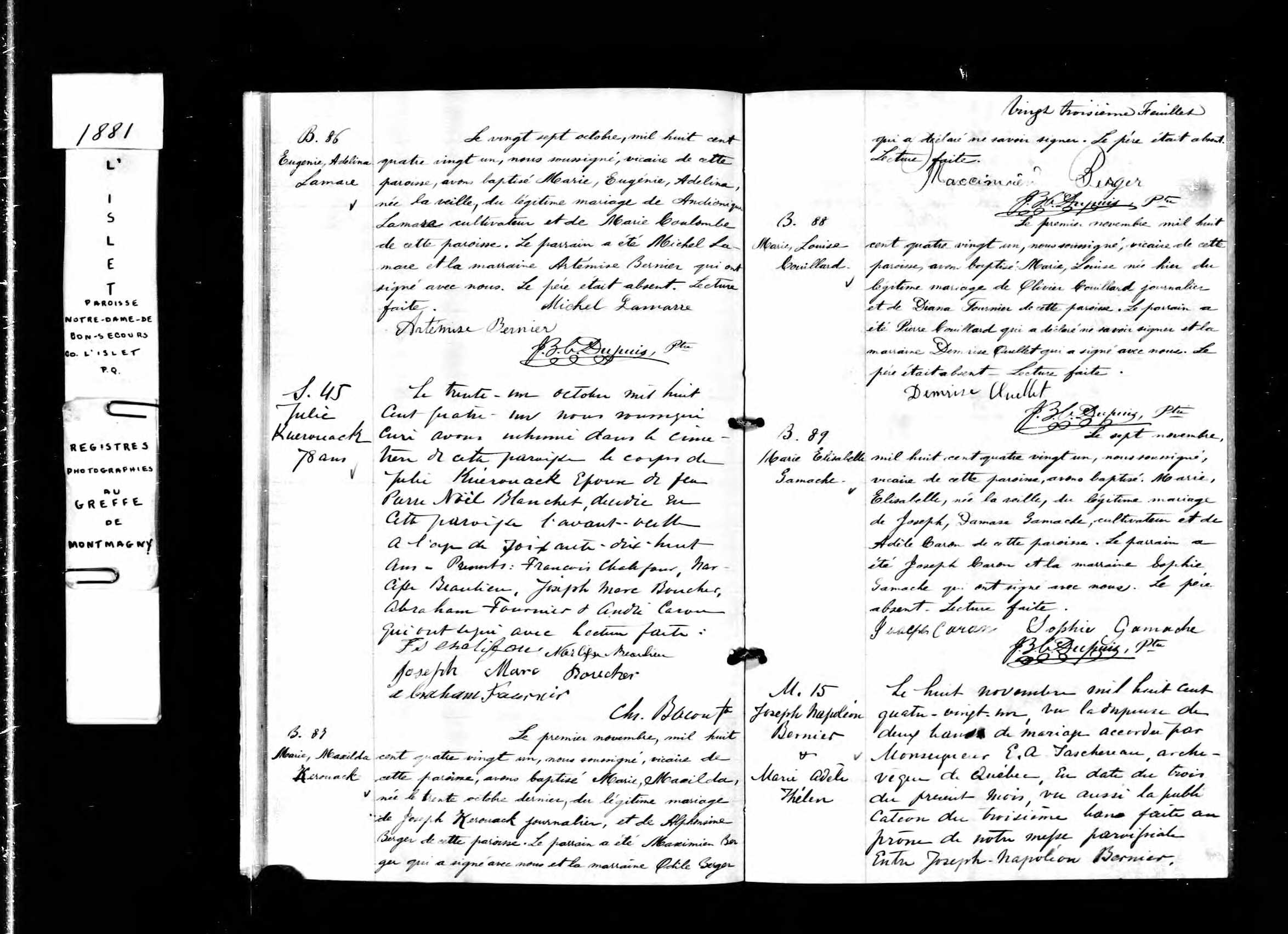 Acte de sépulture