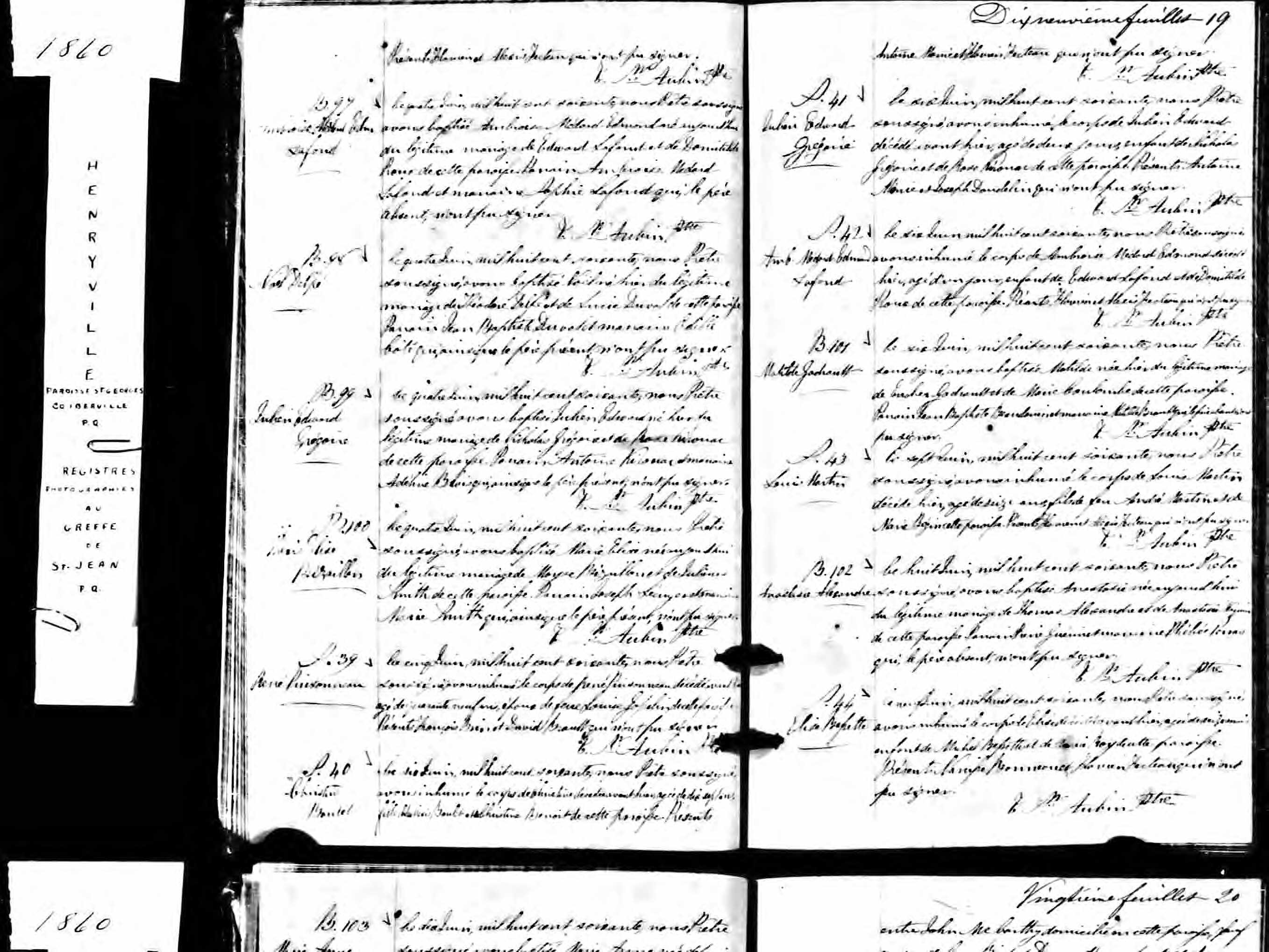 Acte de sépulture