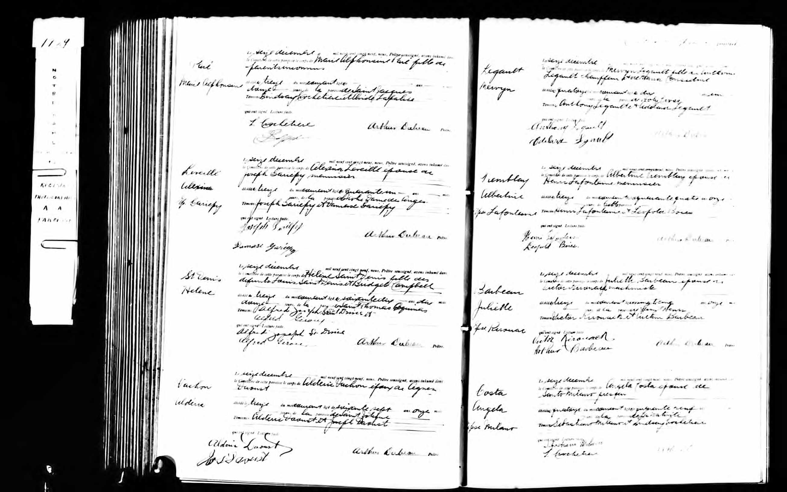 Acte de sépulture