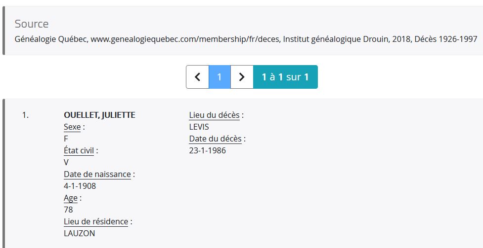 Mention du décès