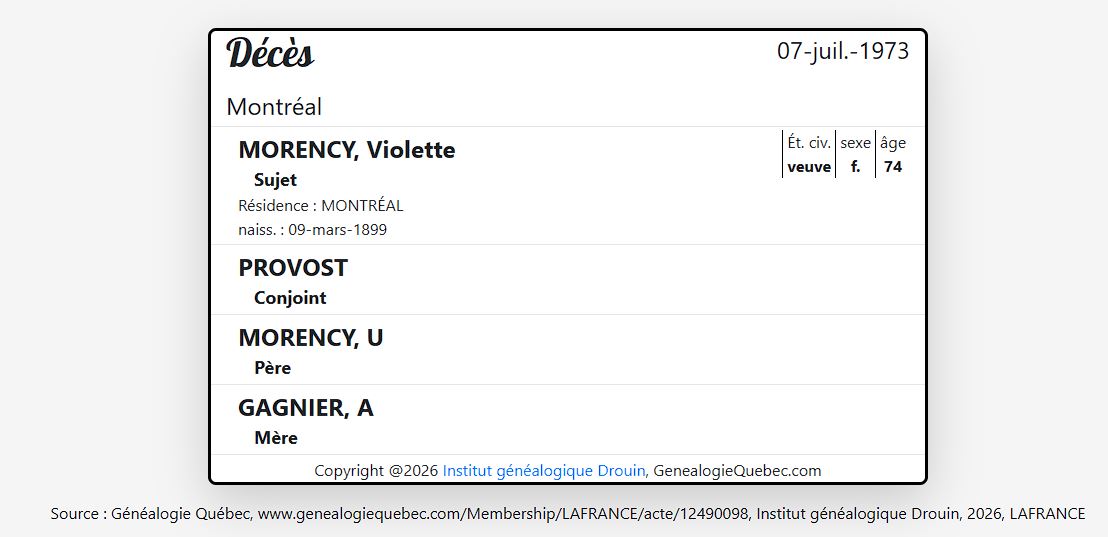 Mention du décès