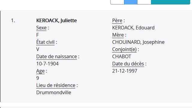 Mention du décès
