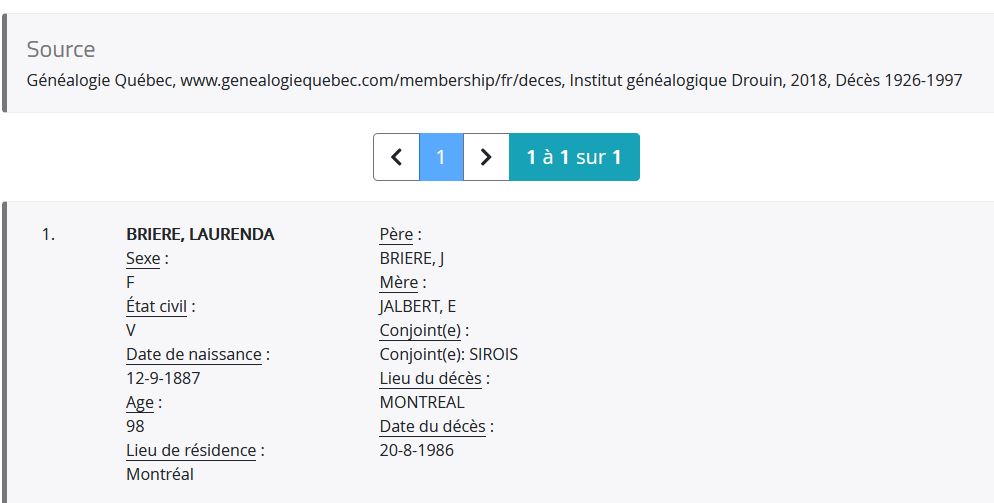 Mention du décès