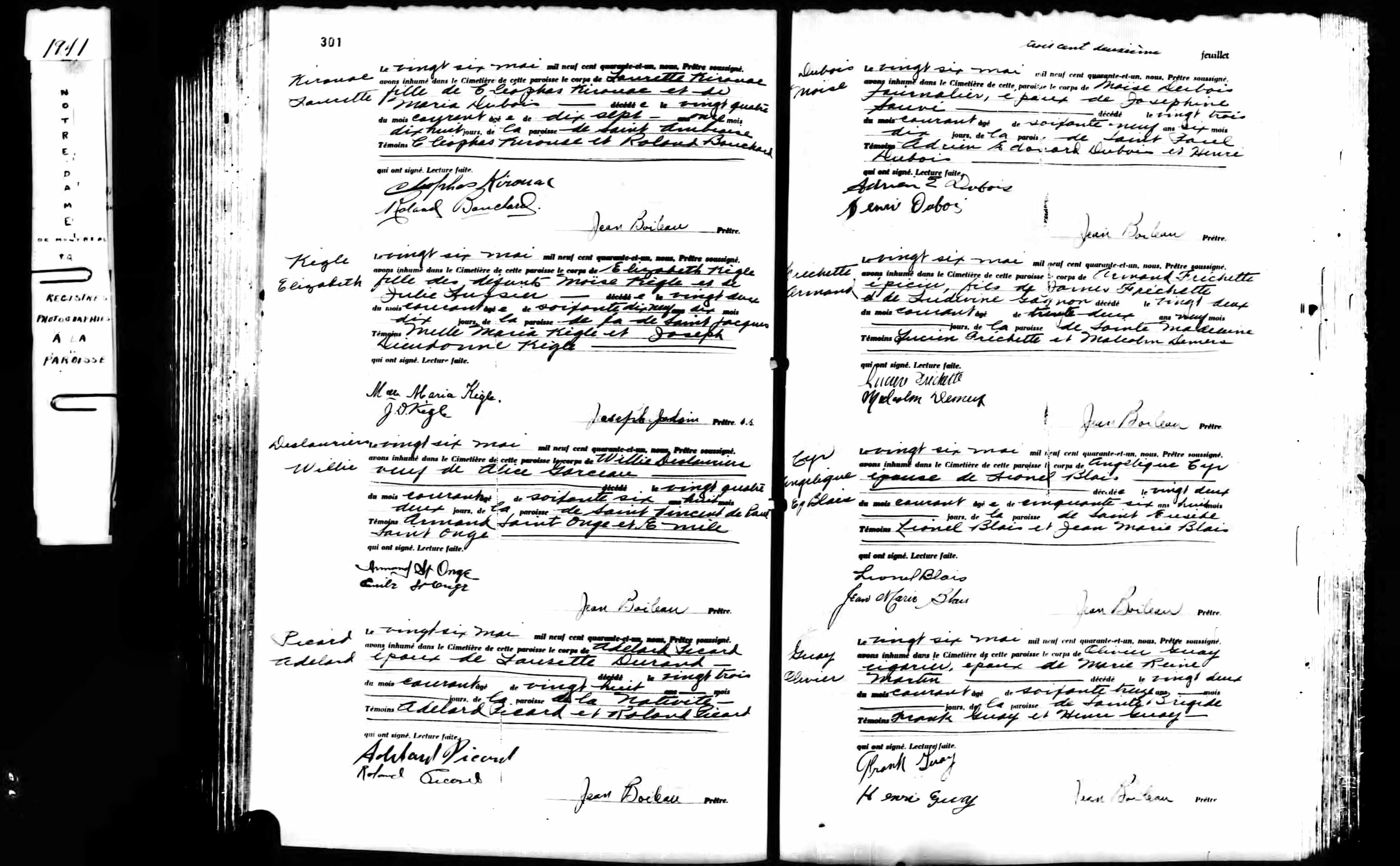 Acte de sépulture