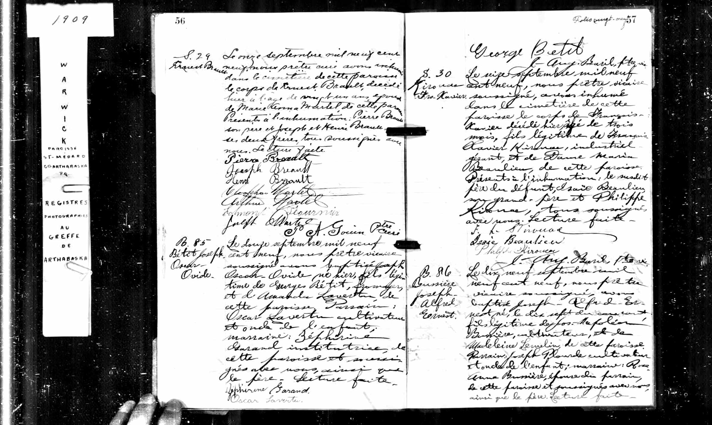 Acte de sépulture