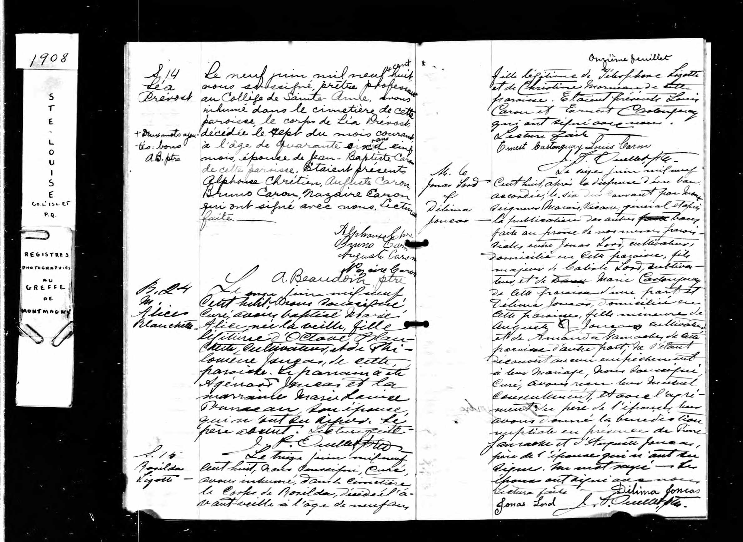 Acte de sépulture