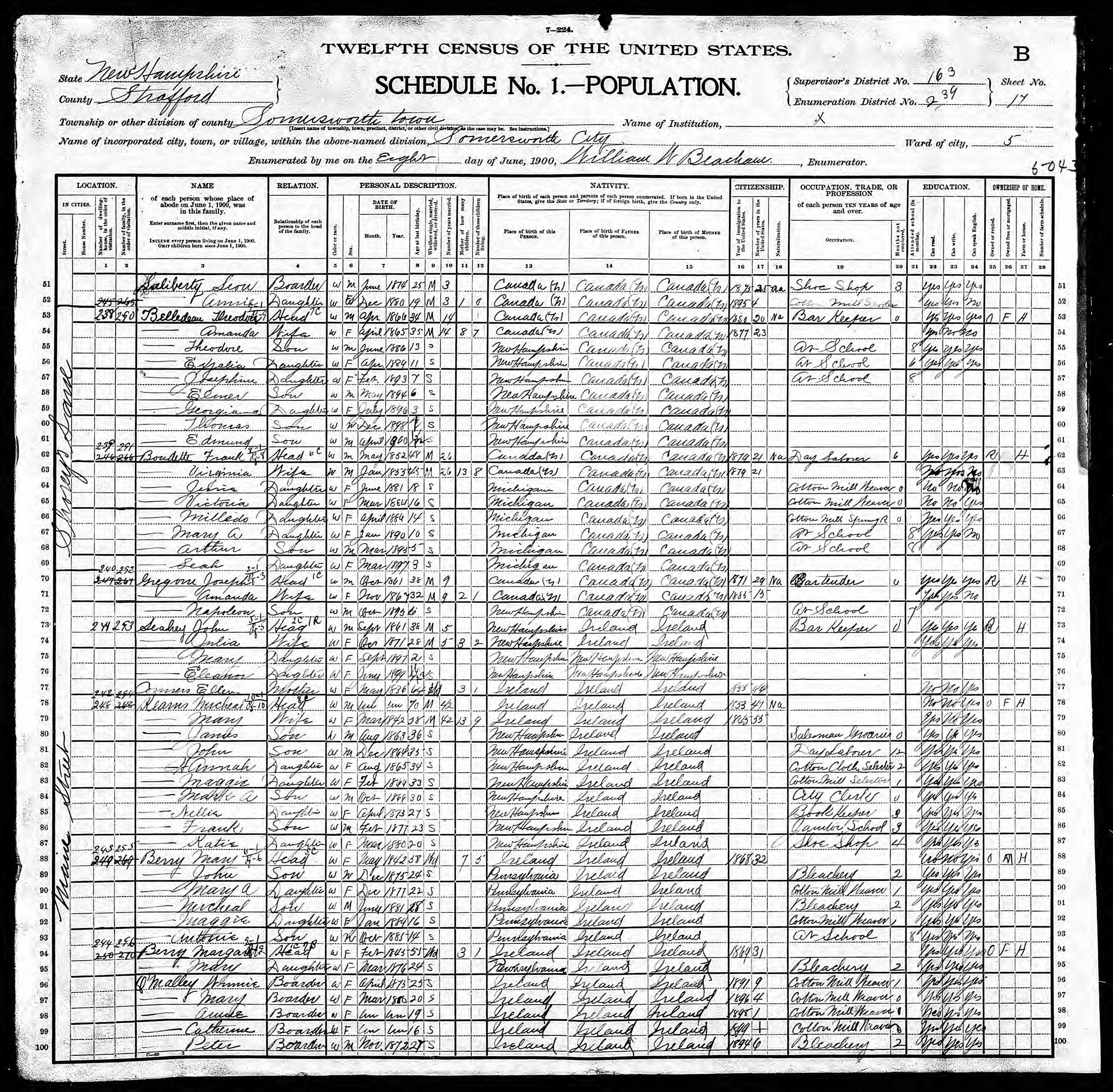 Recensement fédéral américain 1900