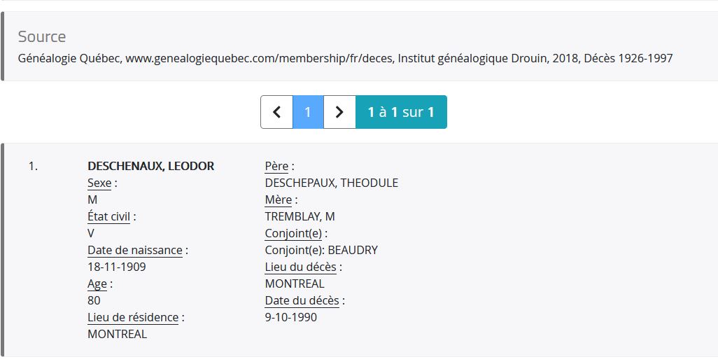 Mention du décès Mention du décès