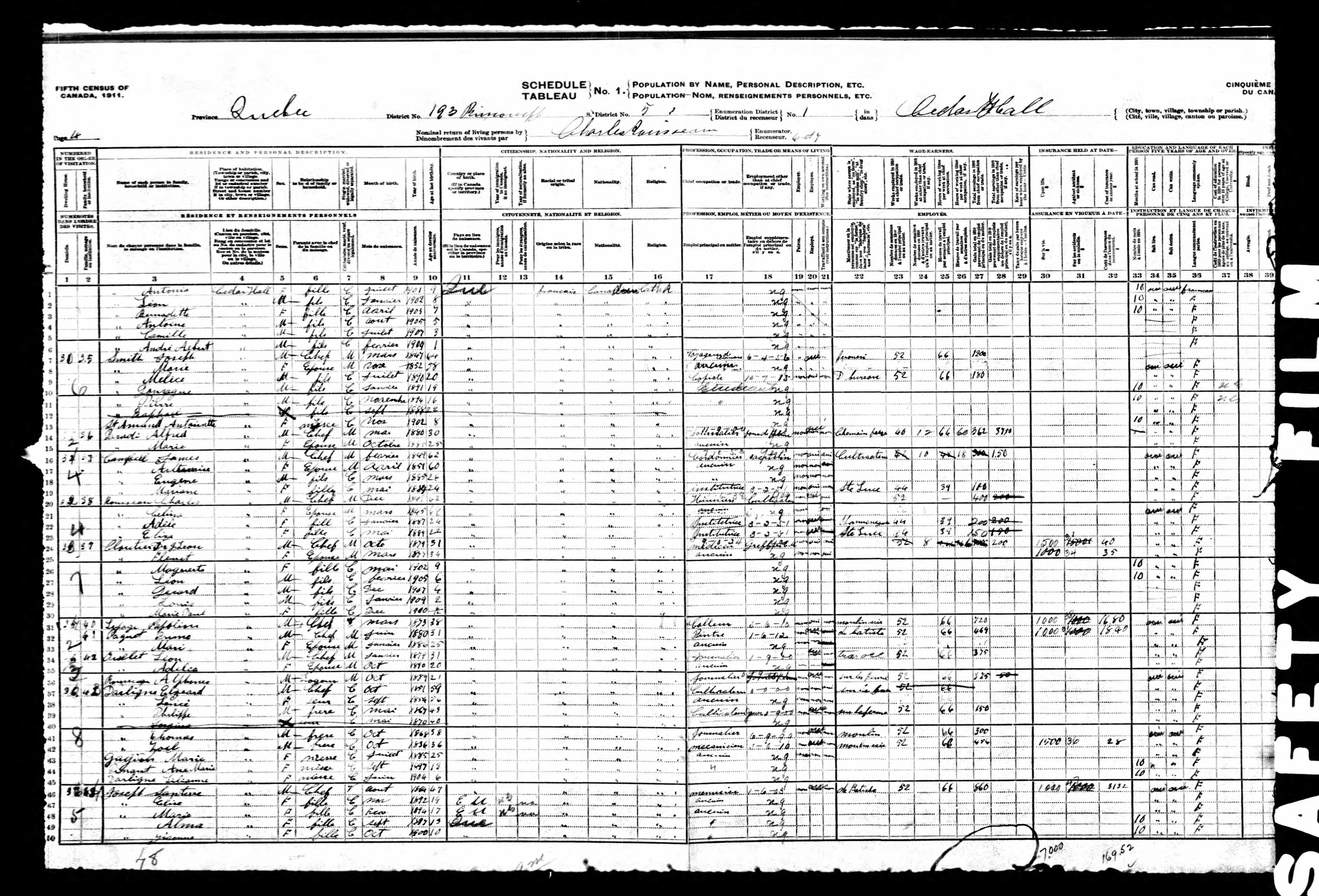 Recensement canadien 1911