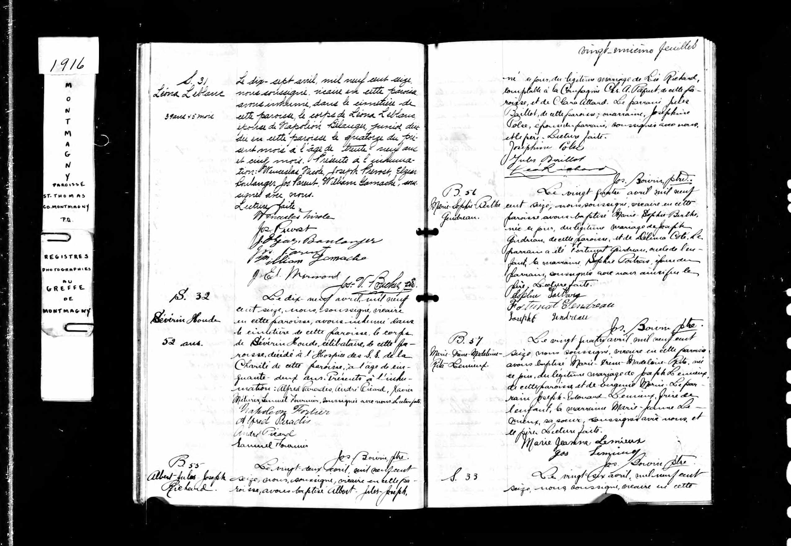 Acte de sépulture