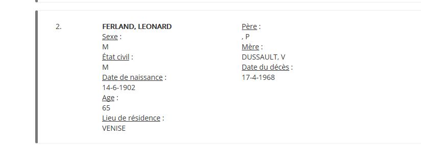 Mention du décès