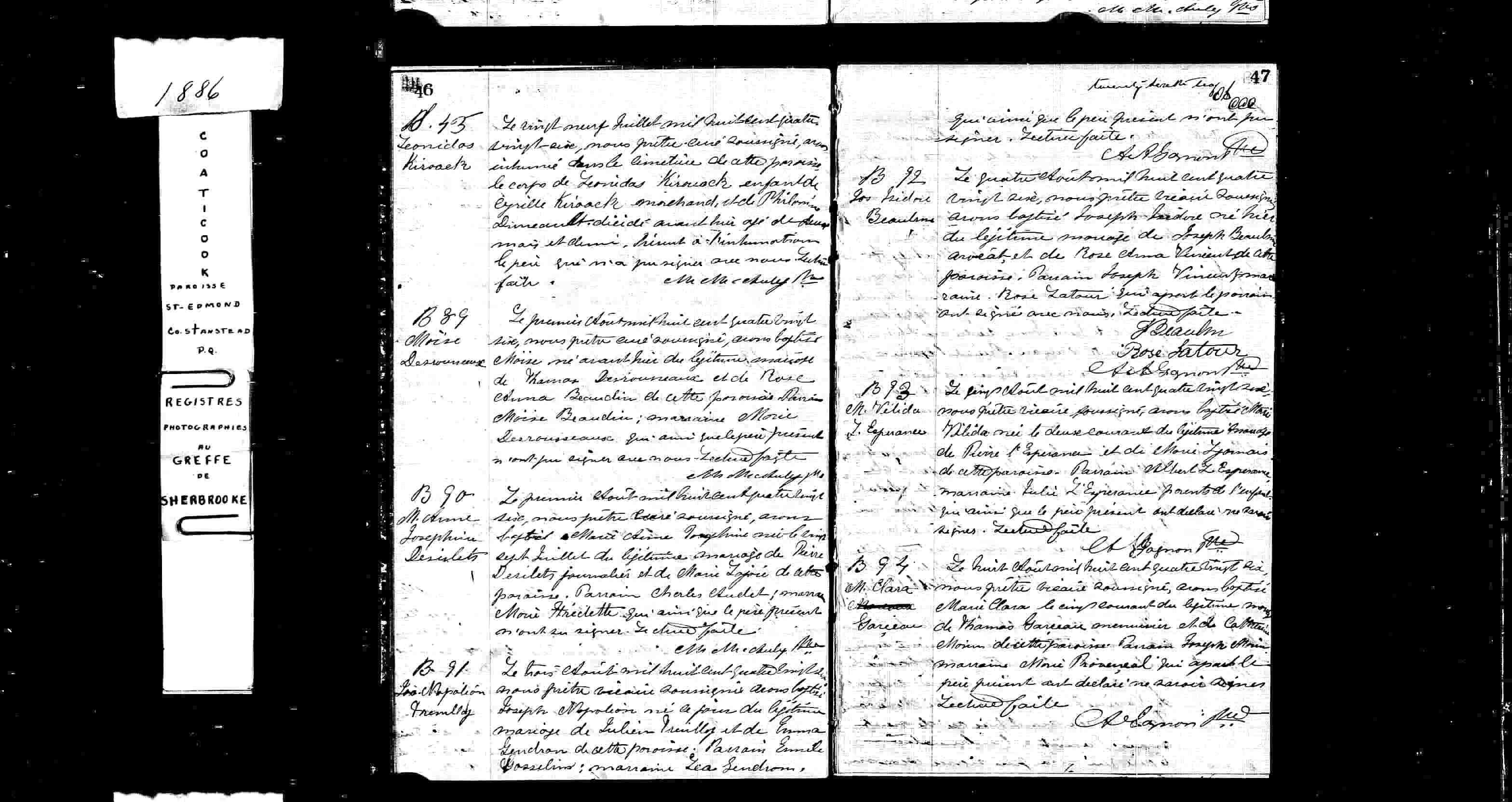 Acte de sépulture