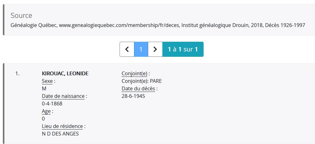 Mention du décès