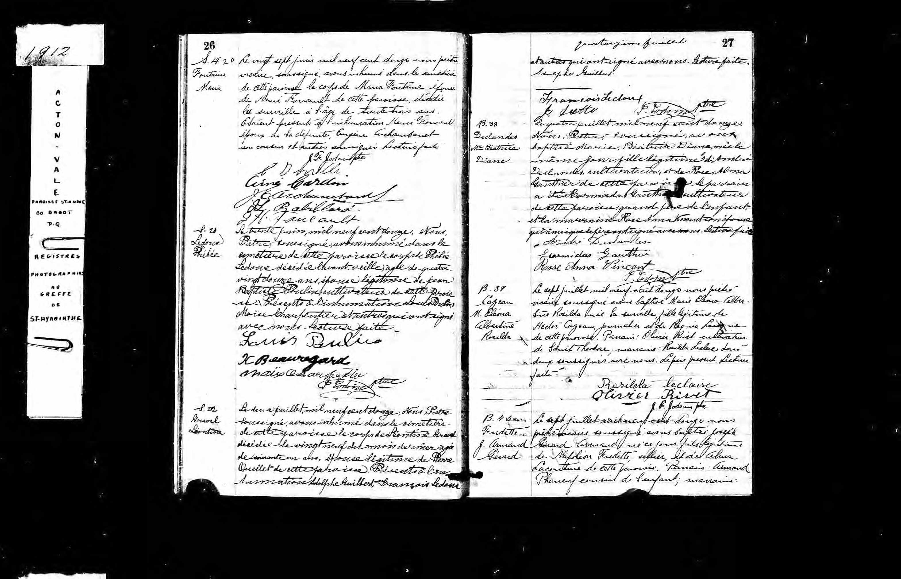 Acte de sépulture