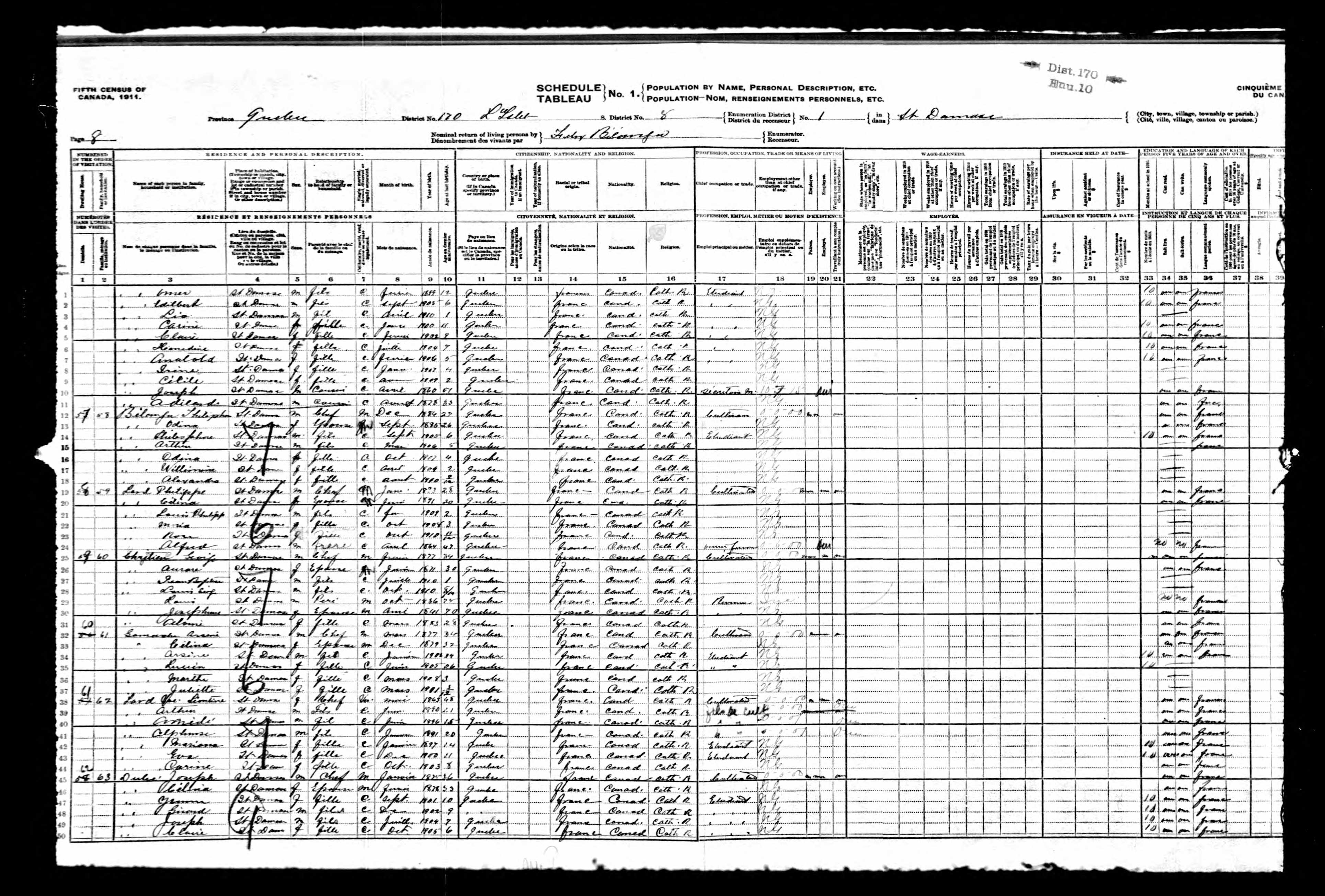 Recensement canadien 1911