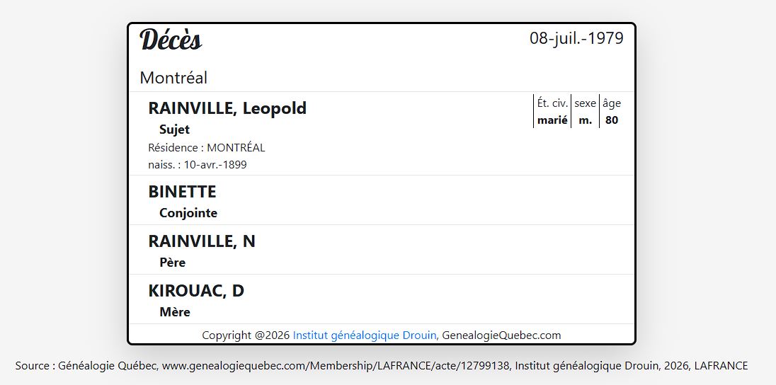 Mention du décès