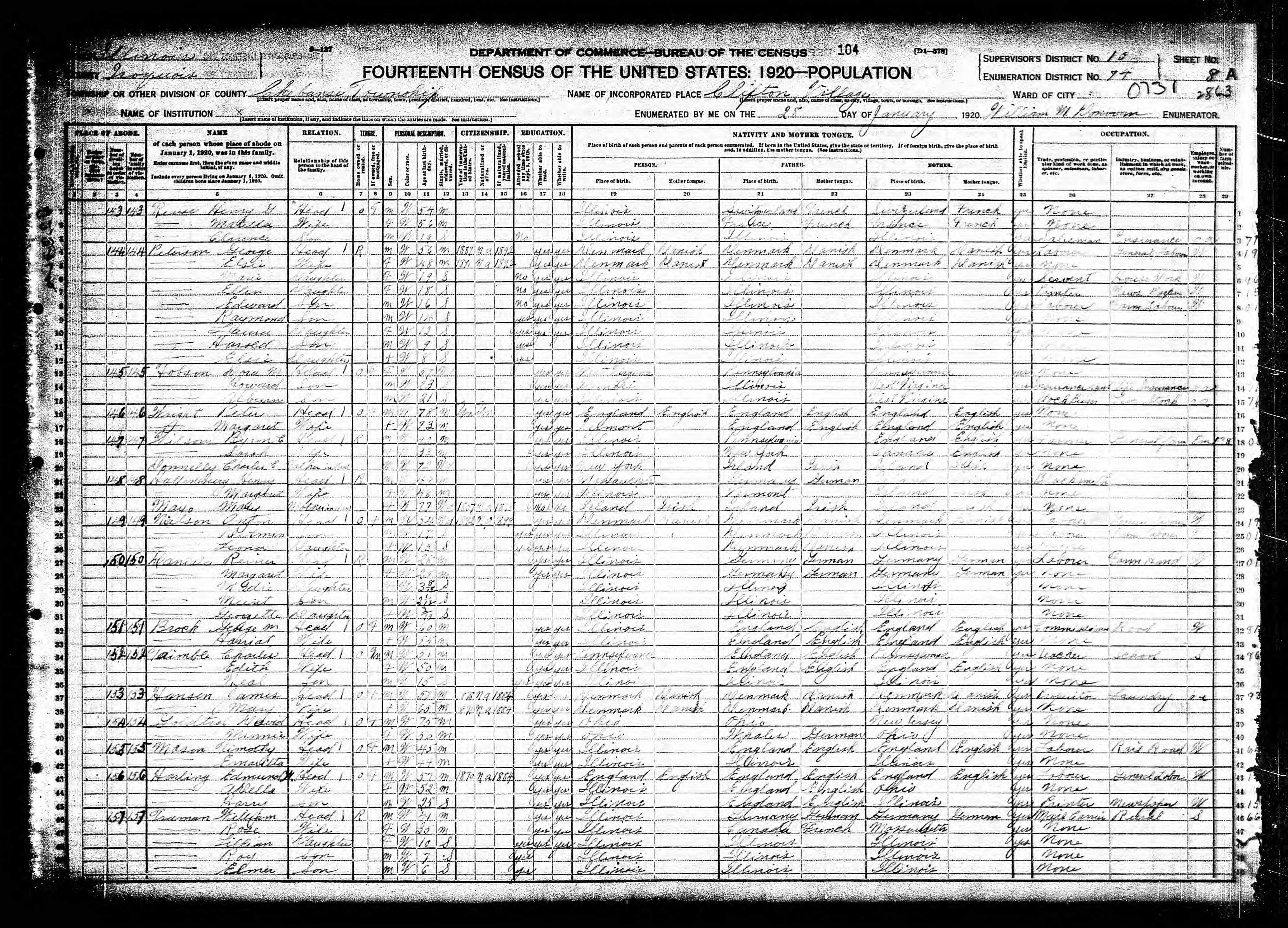 Recensement fédéral américain 1920