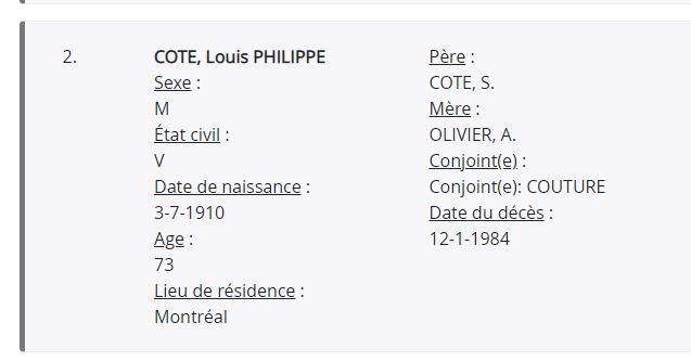 Mention du décès
