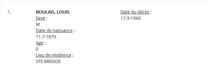 Mention du décès