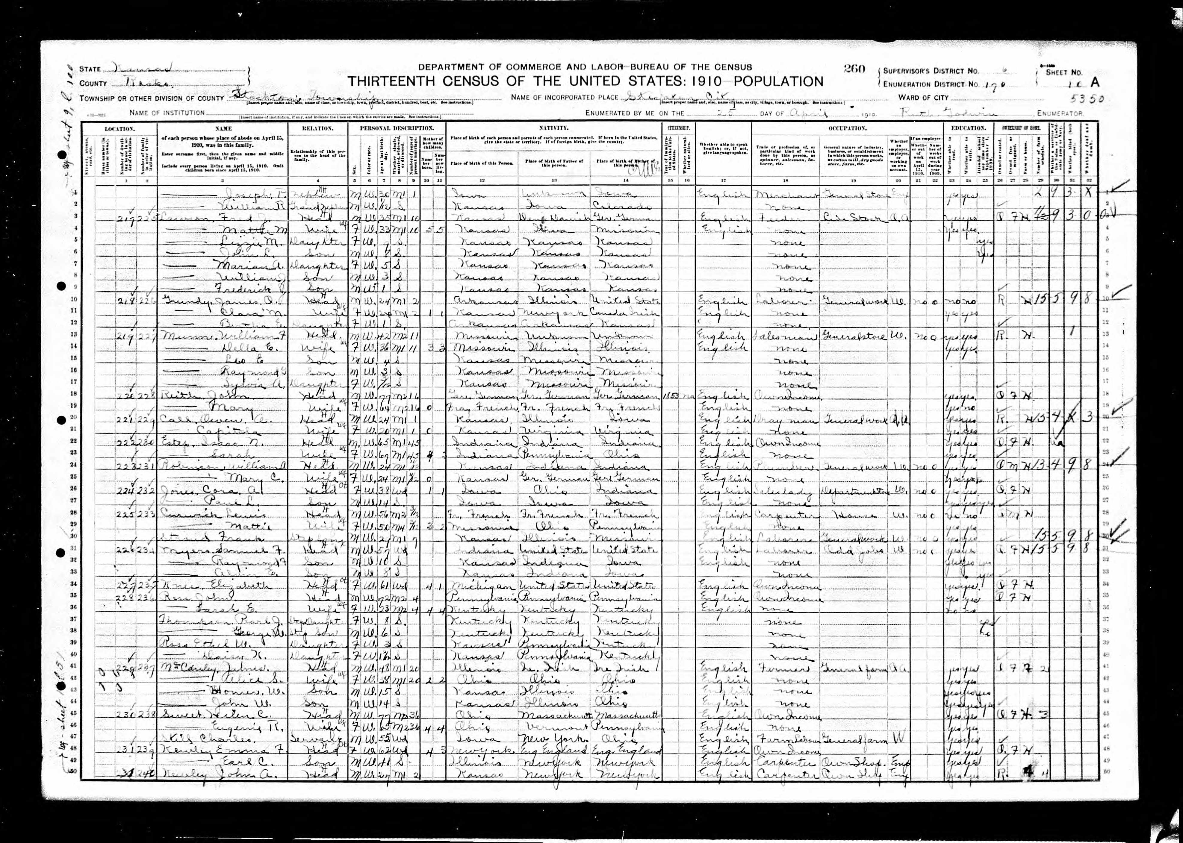 Recensement fédéral américain 1910