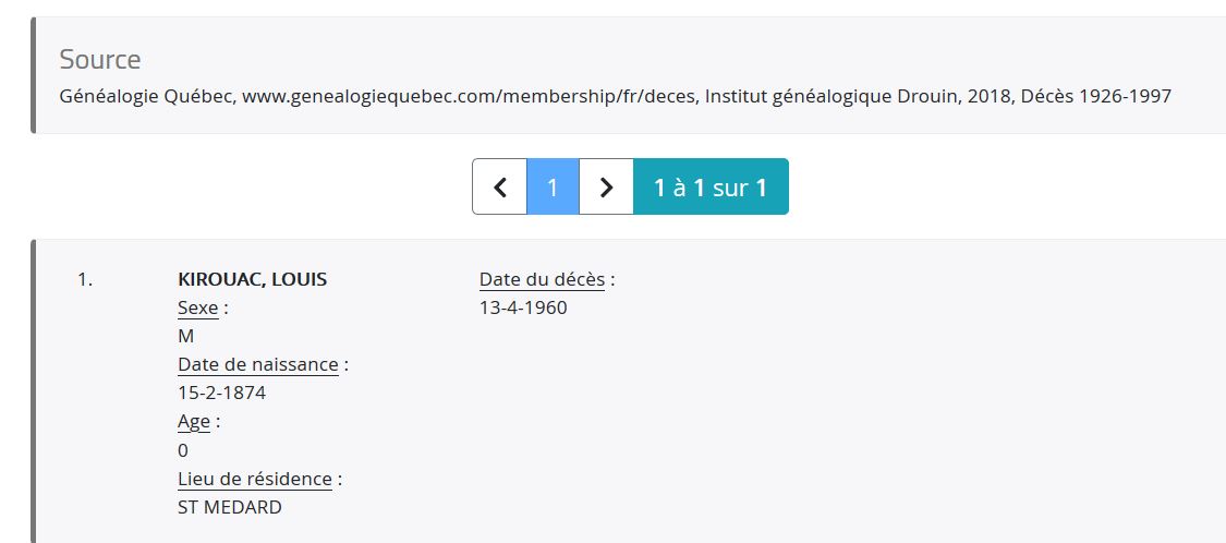 Mention du décès