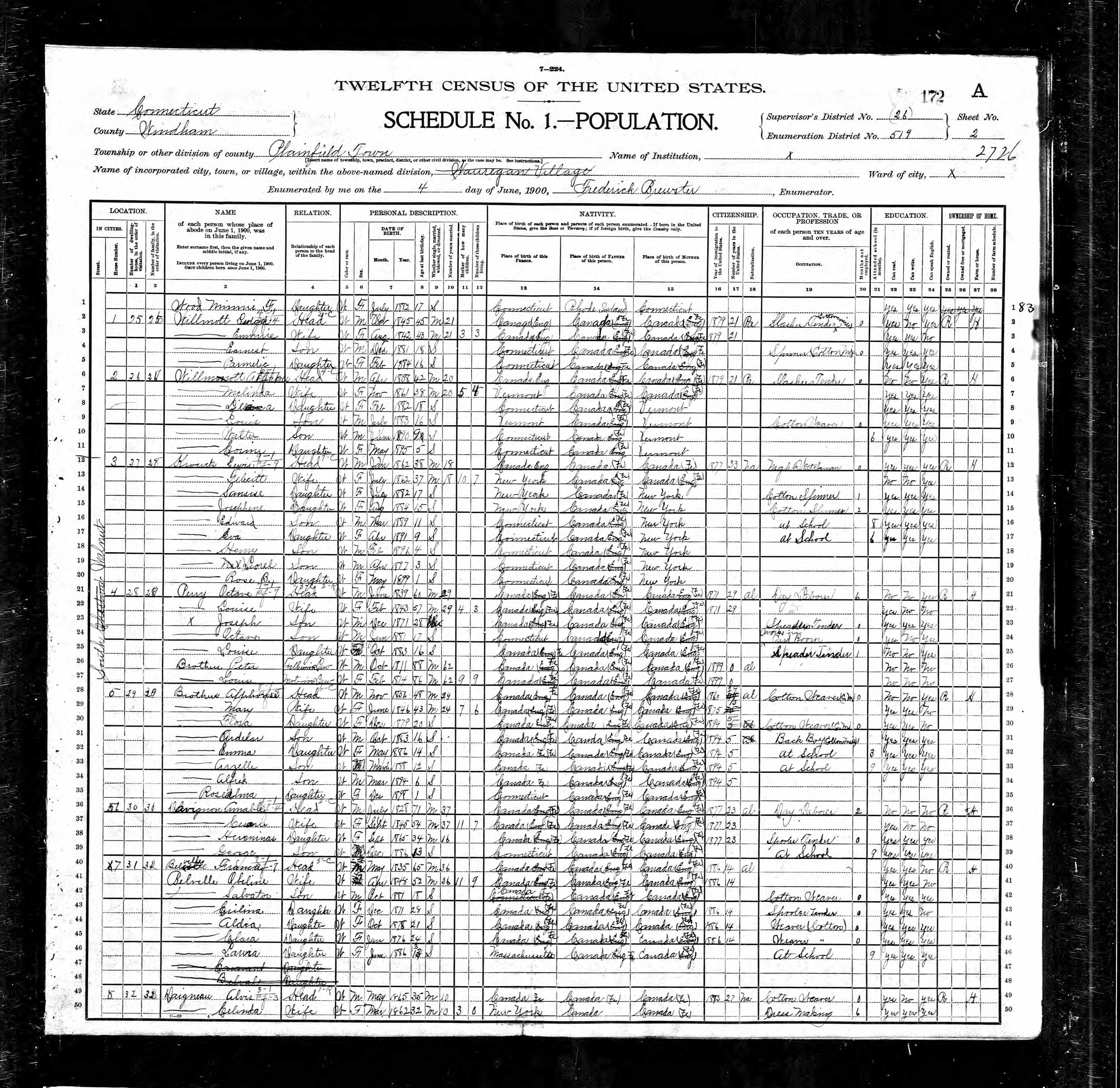 Recensement fédéral américain 1900