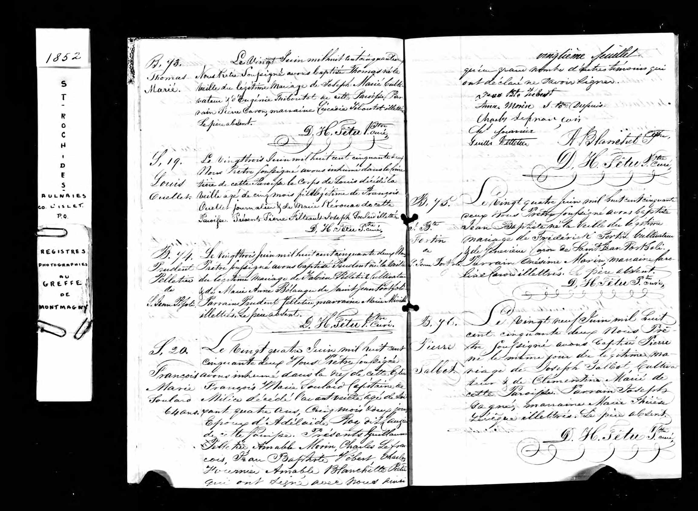 Acte de sépulture Acte de sépulture