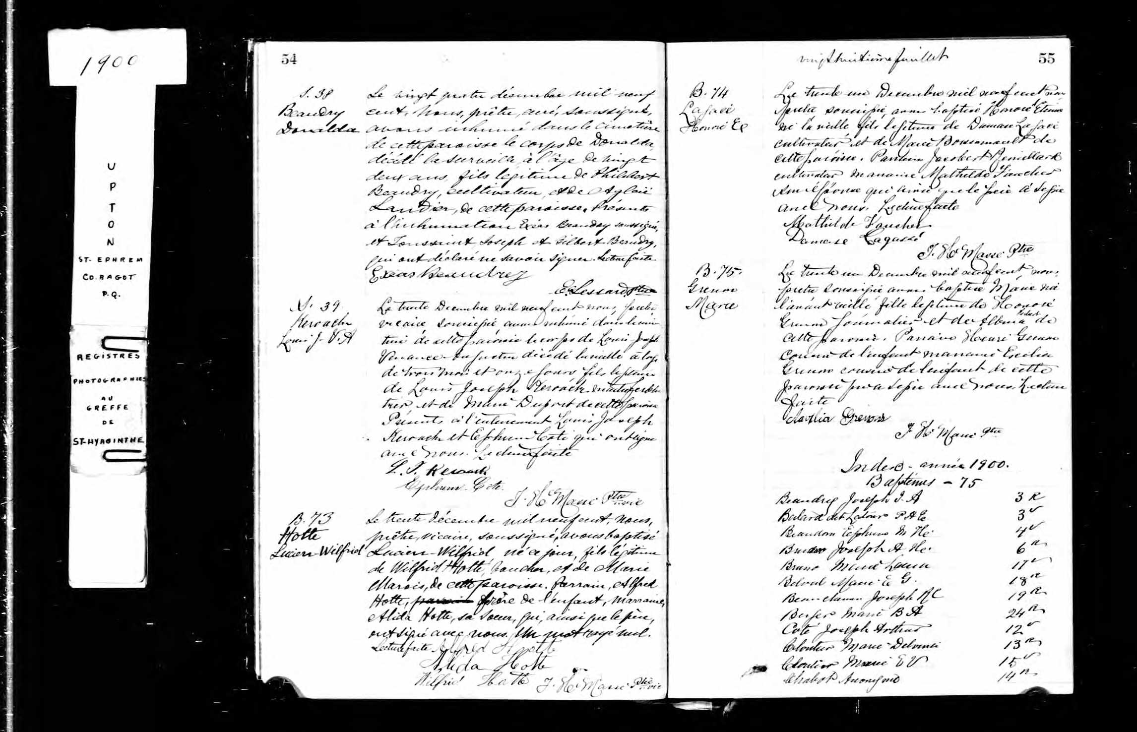 Acte de sépulture Acte de sépulture