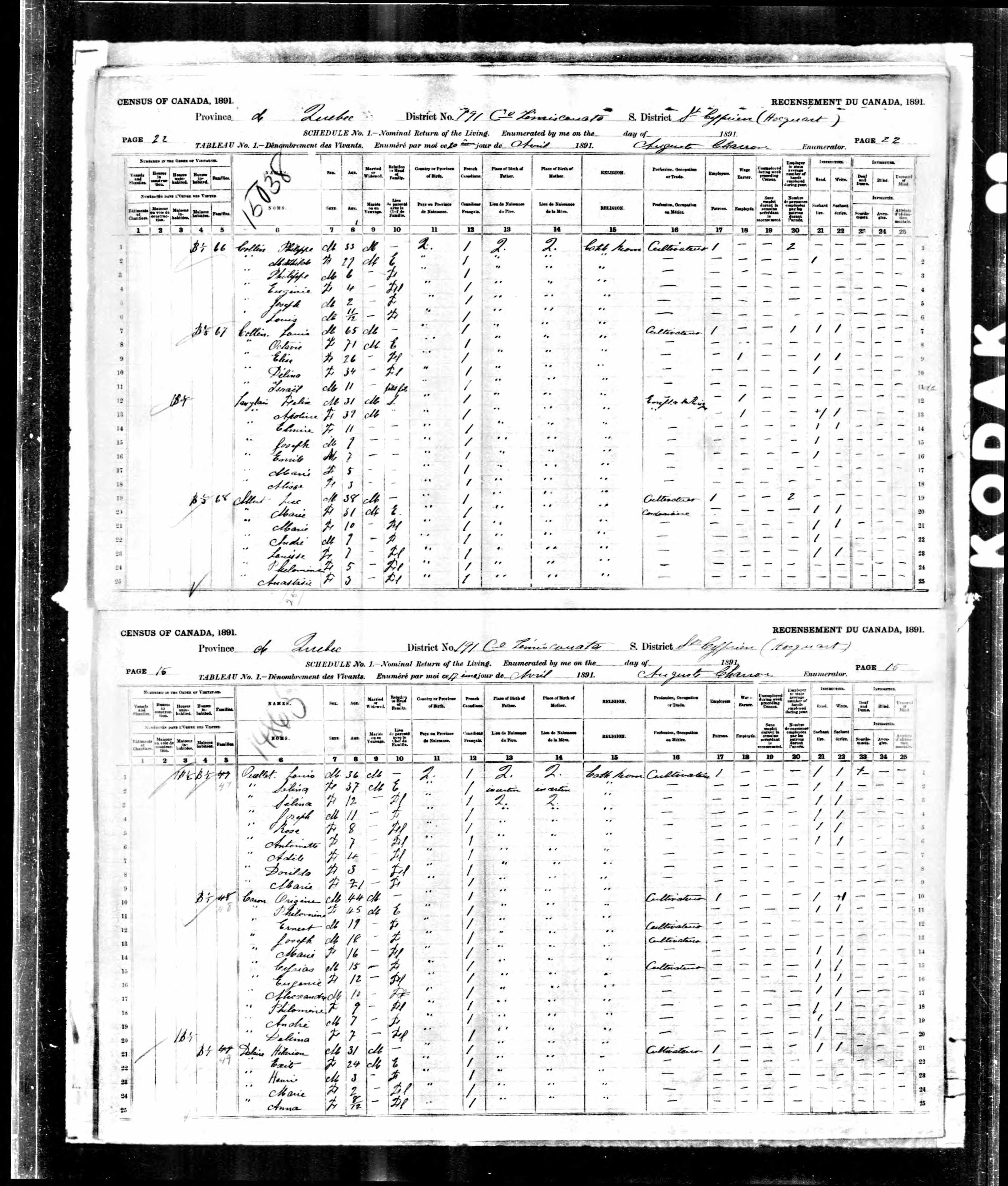 Recensement canadien 1891