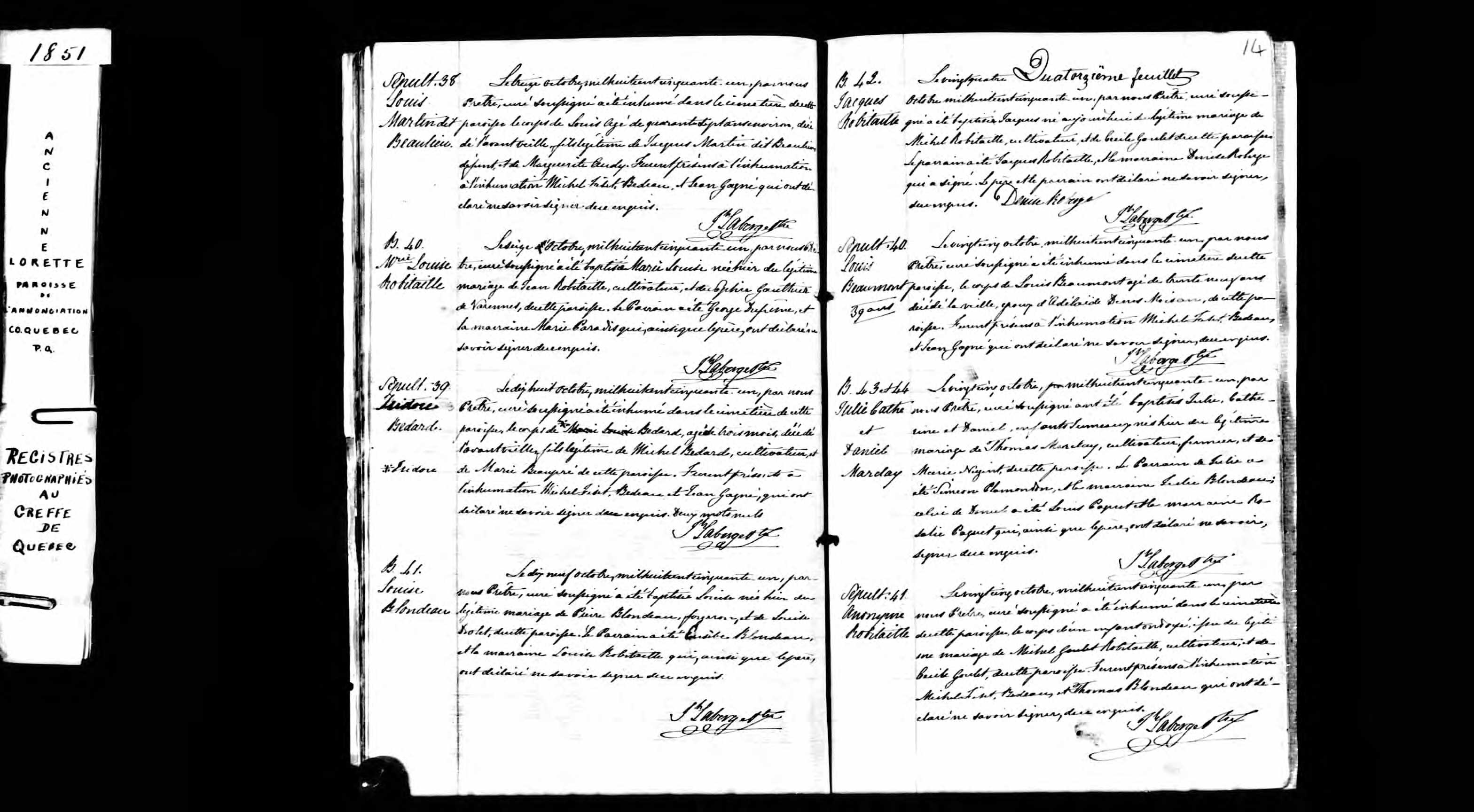 Acte de sépulture