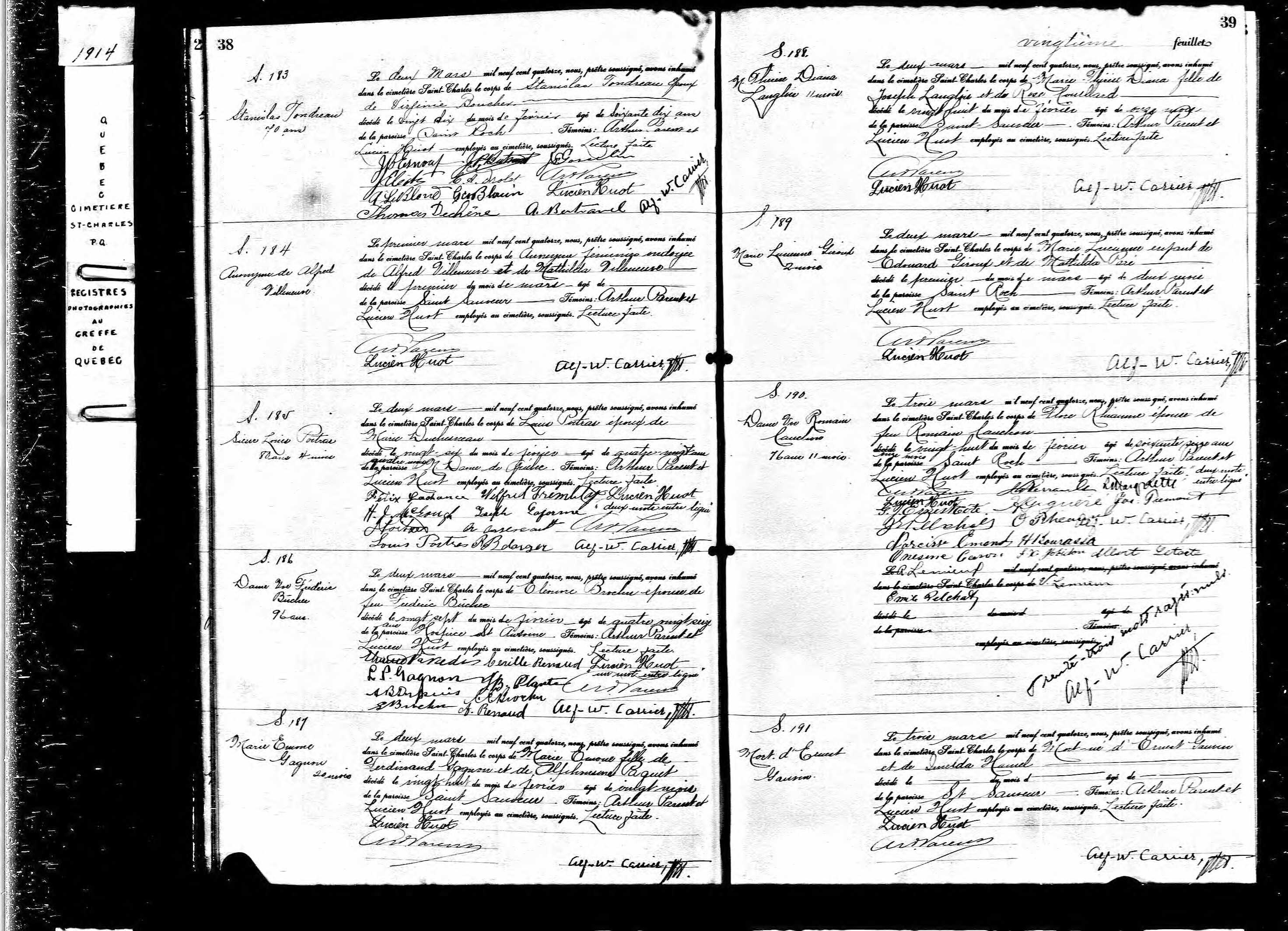 Acte de sépulture