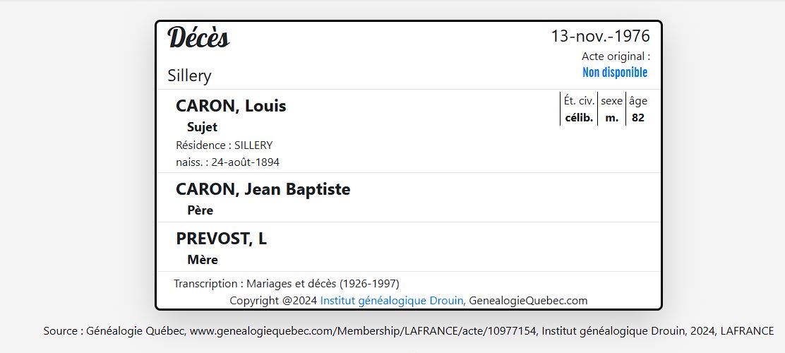 Mention du décès