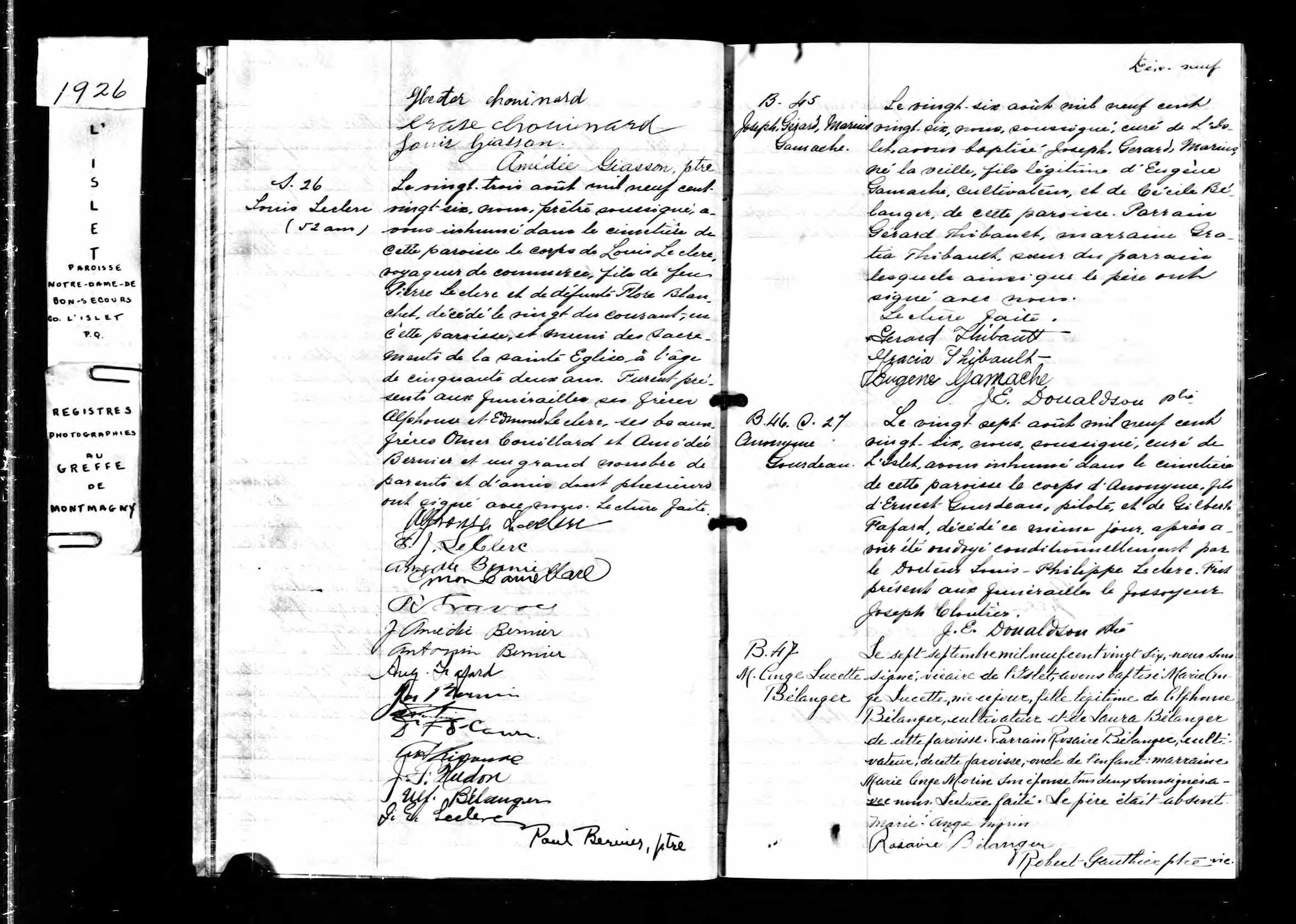 Acte de sépulture