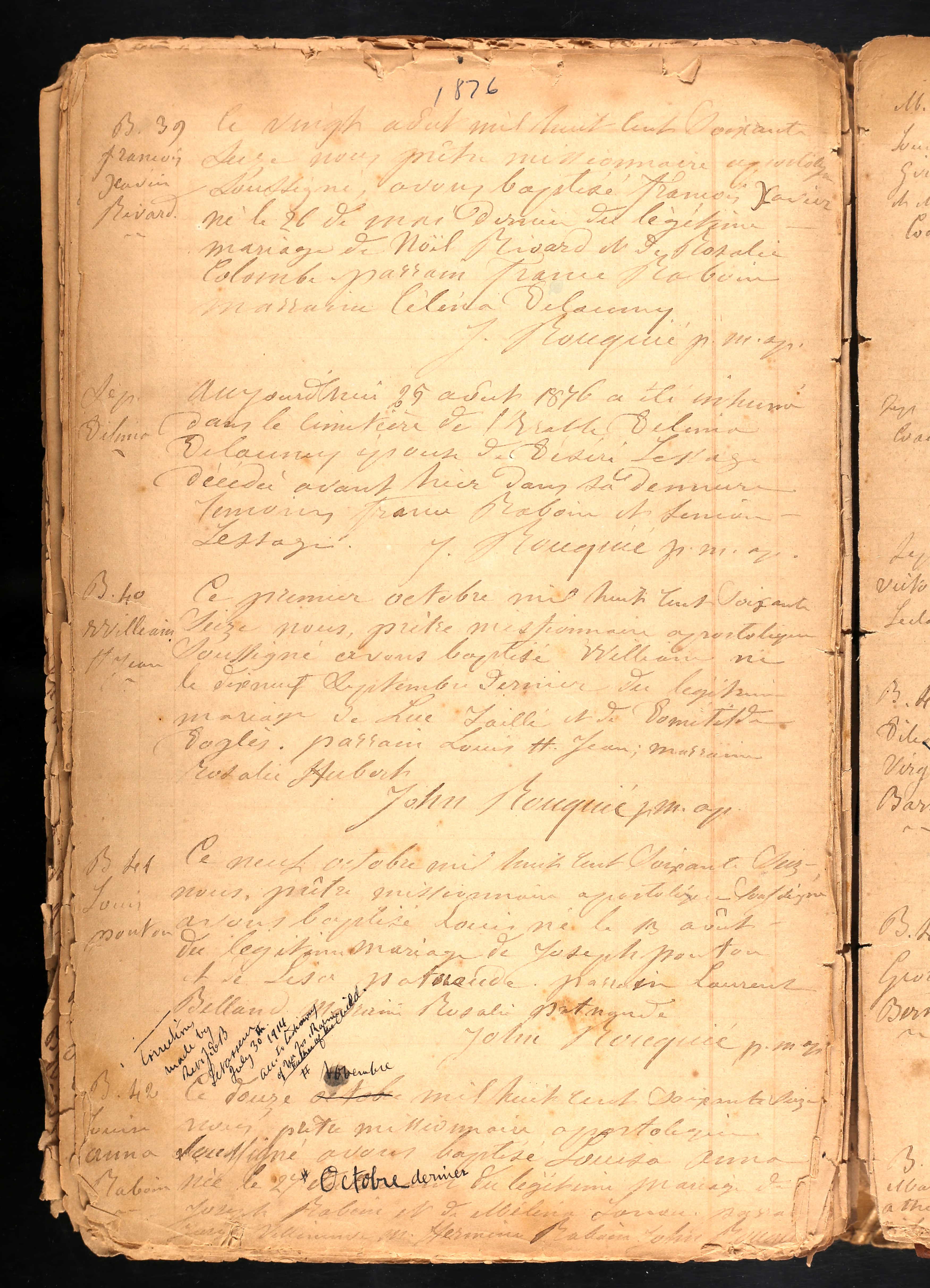 Acte de baptême Acte de baptême