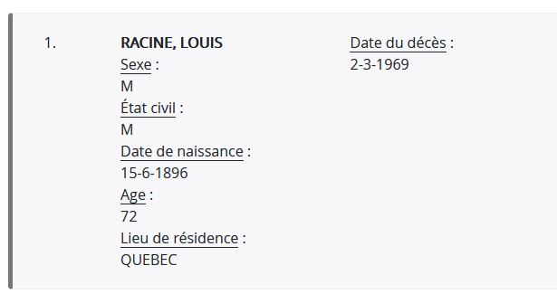 Mention du décès