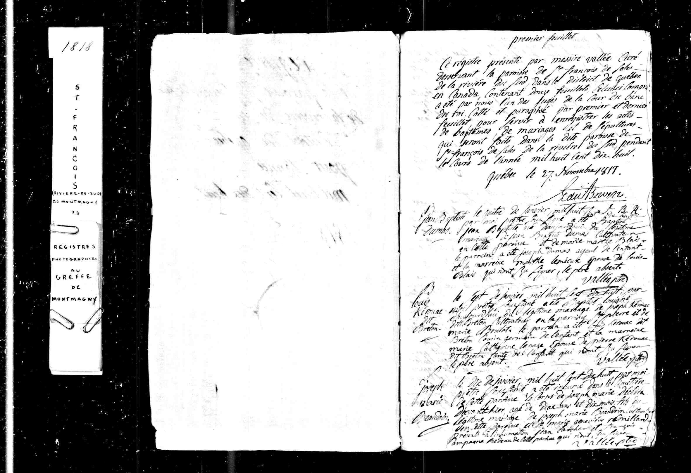 Acte de baptême Acte de baptême