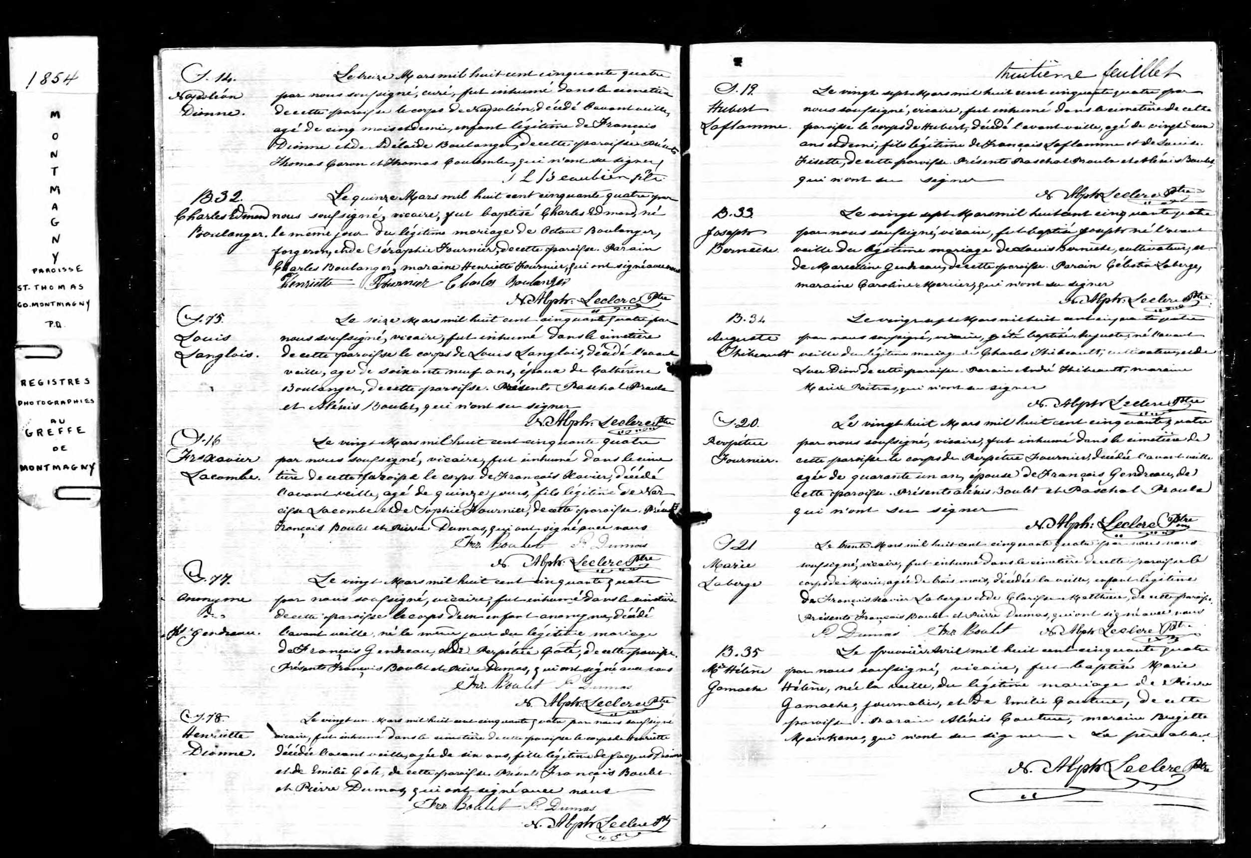 Acte de sépulture