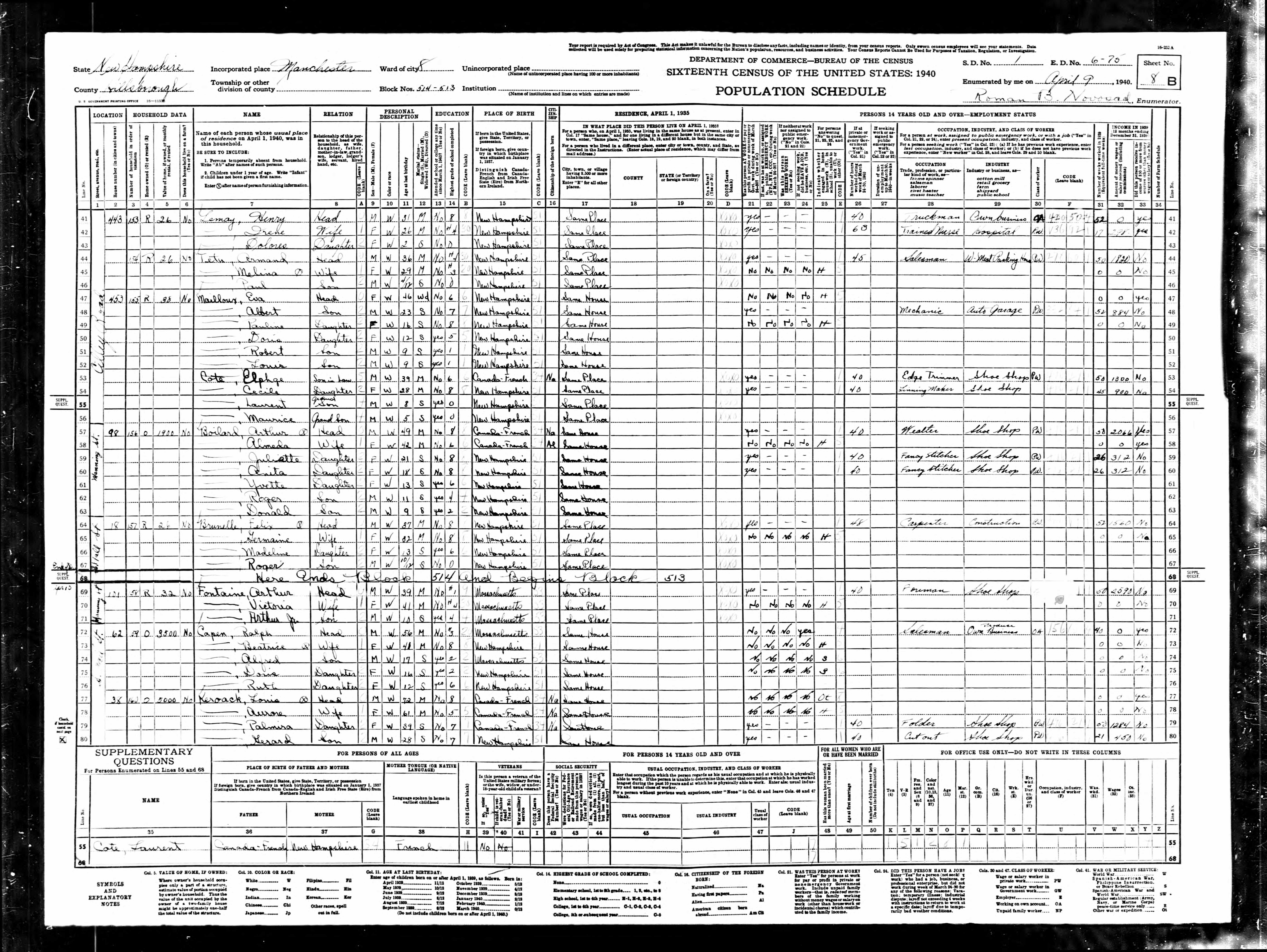 Recensement fédéral américain 1940