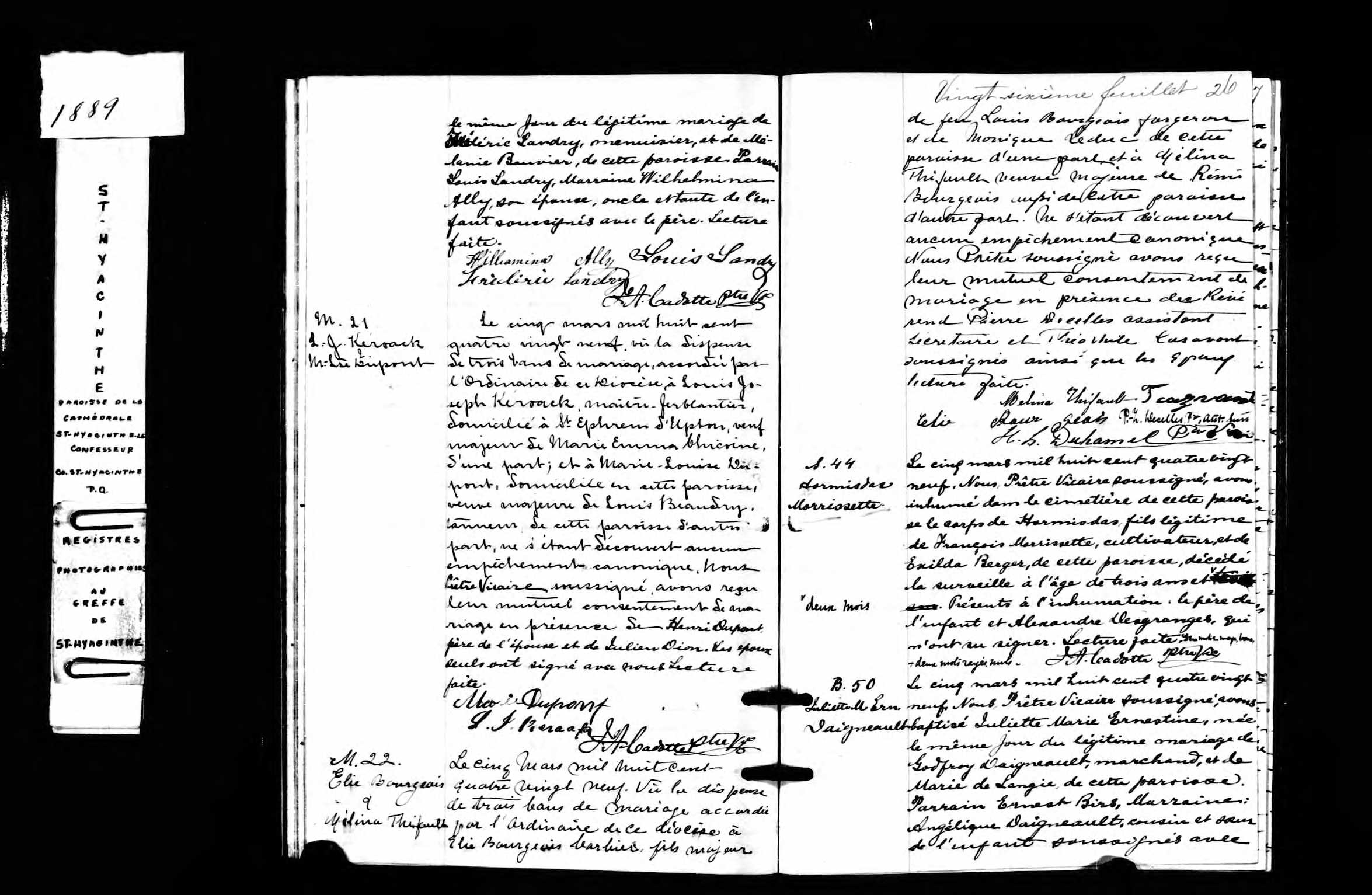 Acte de mariage en troisièmes noces
