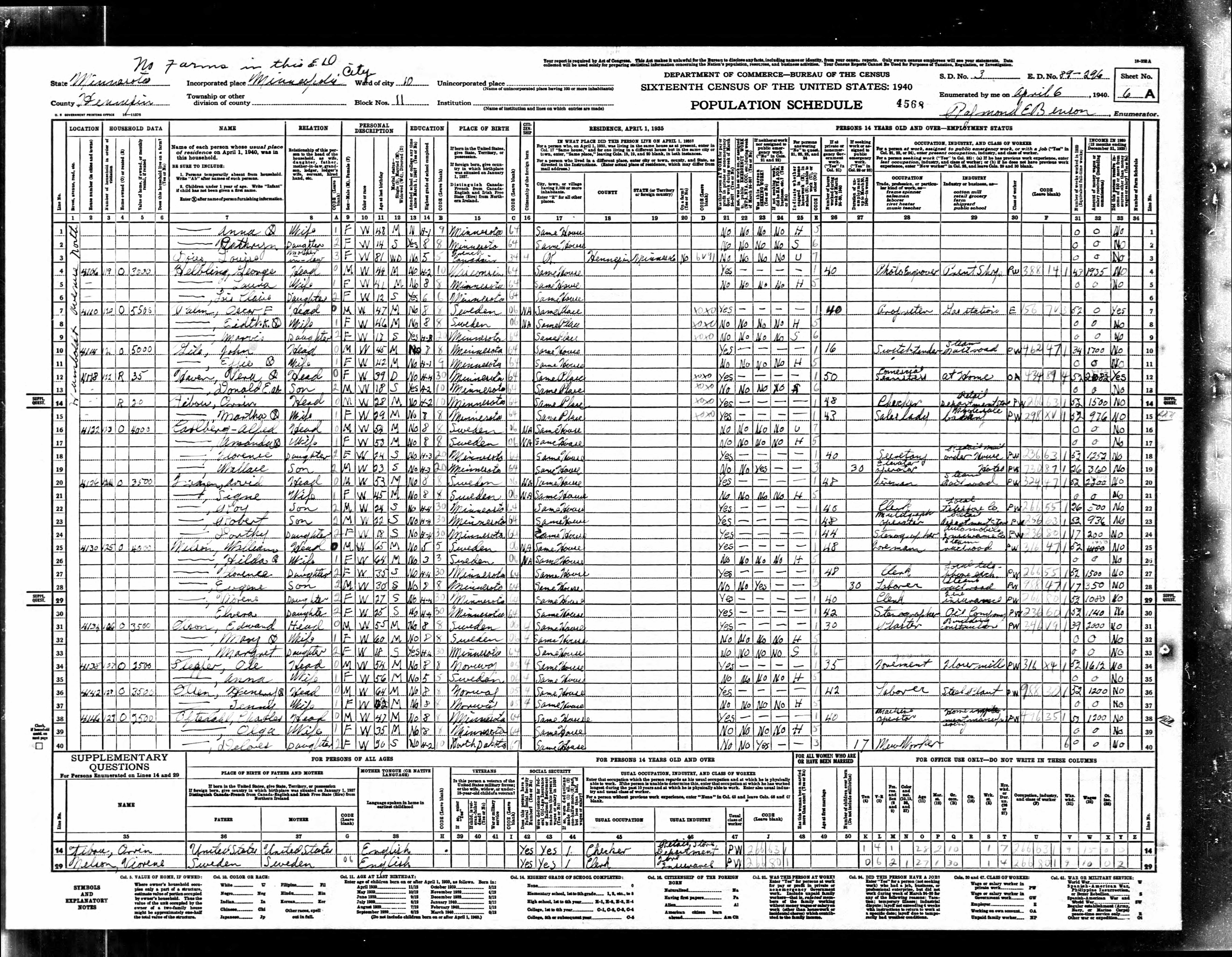 Recensement fédéral américain 1940