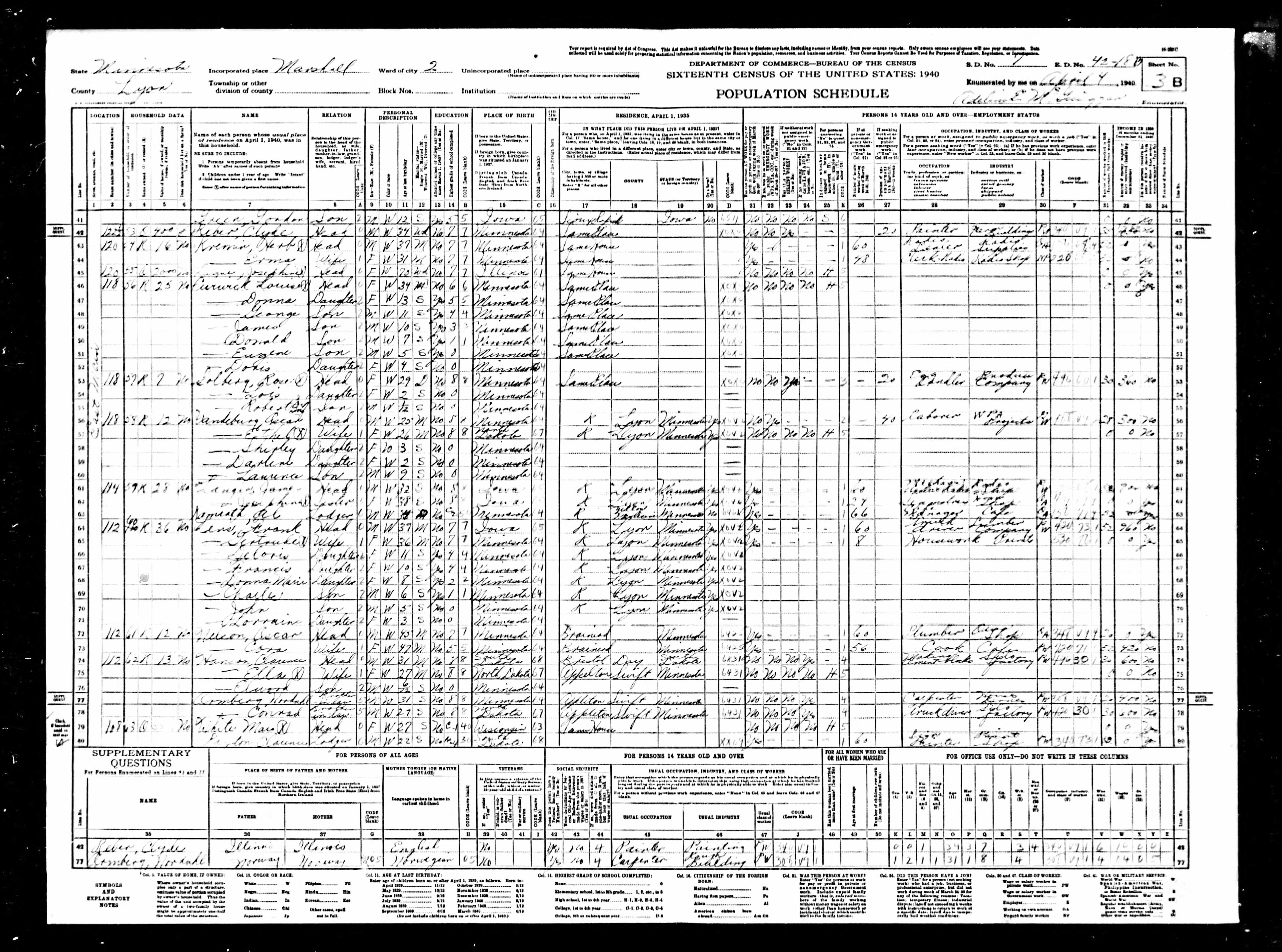Recensement fédéral américain 1940