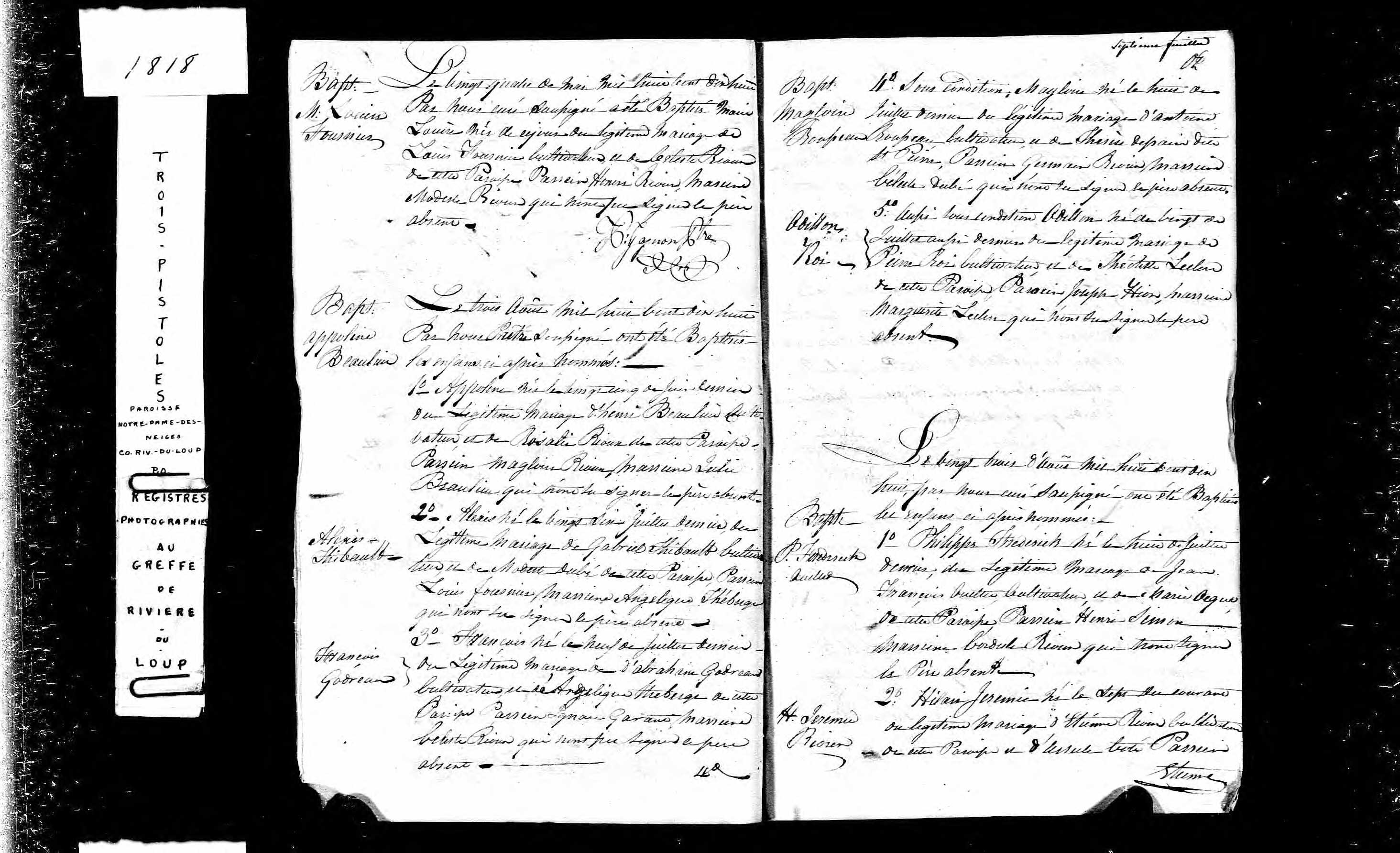 Acte de baptême Acte de baptême