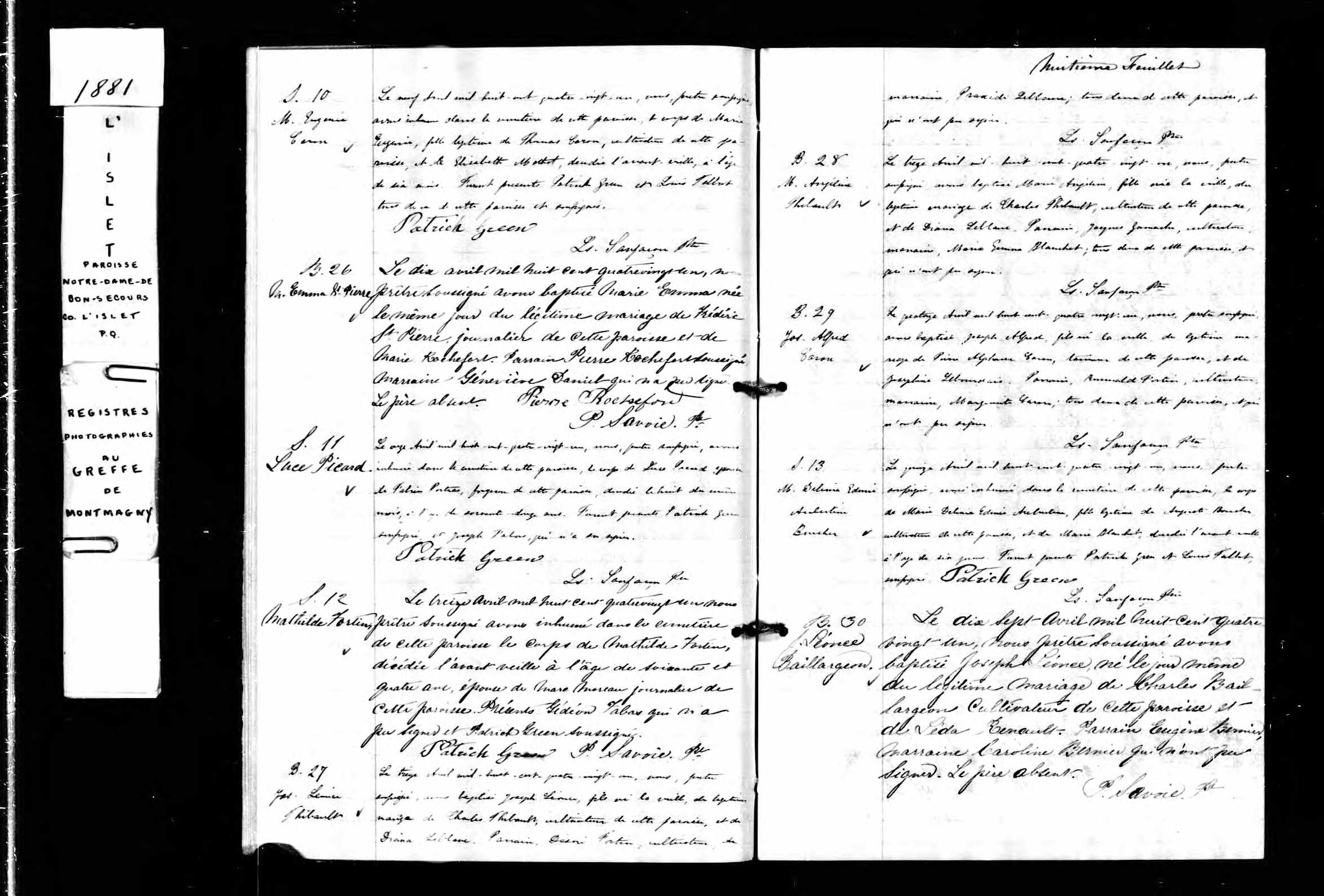 Acte de sépulture