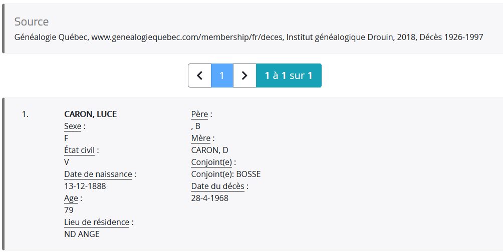 Mention du décès
